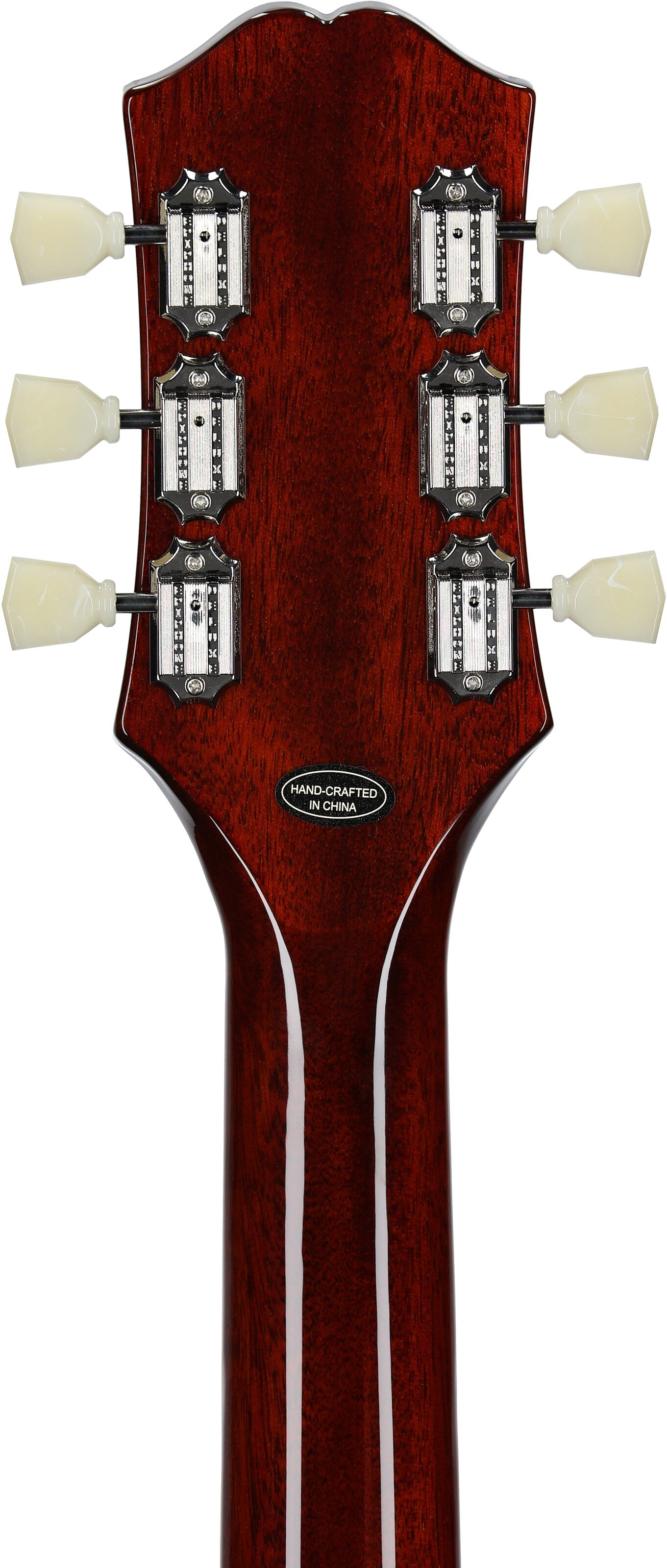 Epiphone Inspired by Gibson Les Paul Standard '50s Electric Guitar (with Gig Bag), Bourbon Burst, Headstock Straight Back