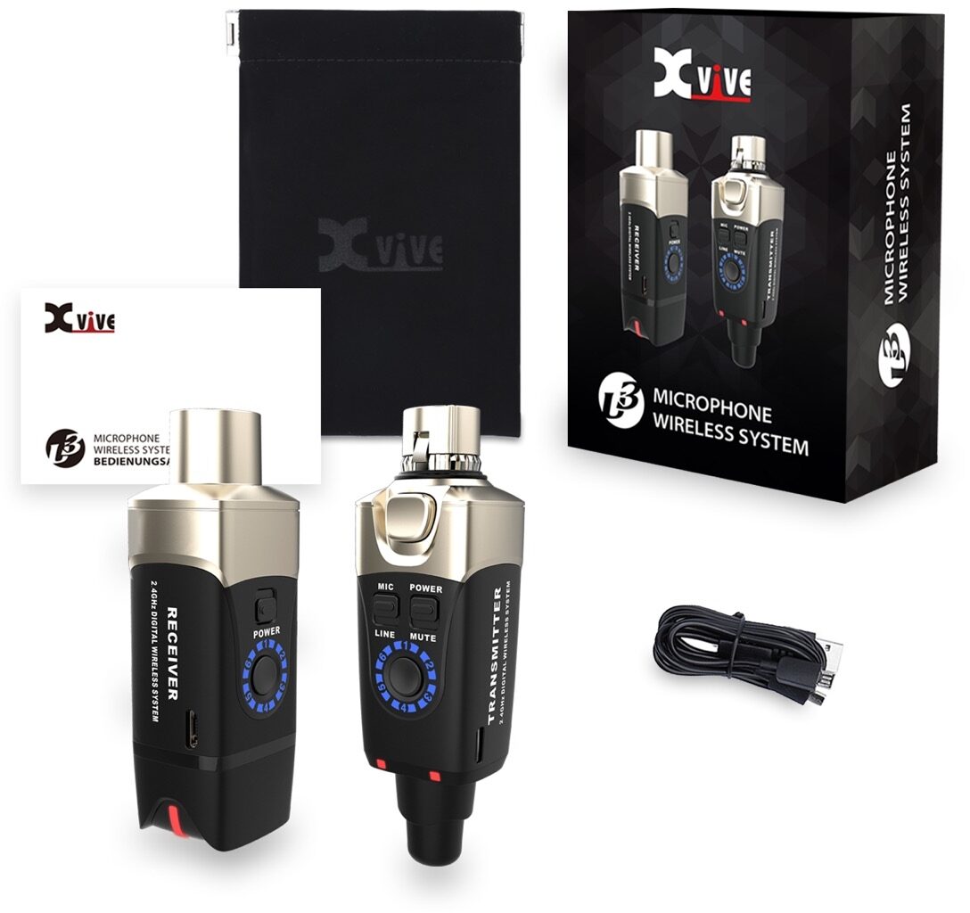 Microphone Wireless System 2.4GHz Wireless Mic Adapter,Rechargeable Wireless  XLR