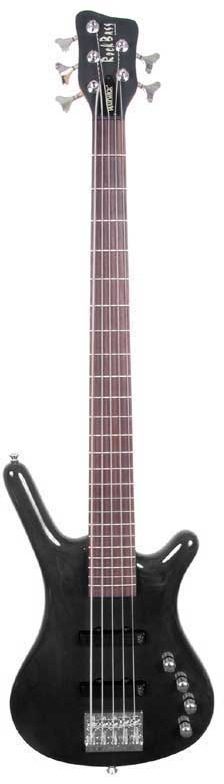 RockBass by Warwick Corvette Basic 5-String Electric Bass, HP Black