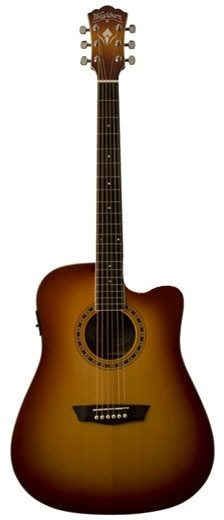 Washburn WD7SCE Dreadnought Acoustic-Electric Guitar, Tobacco Burst