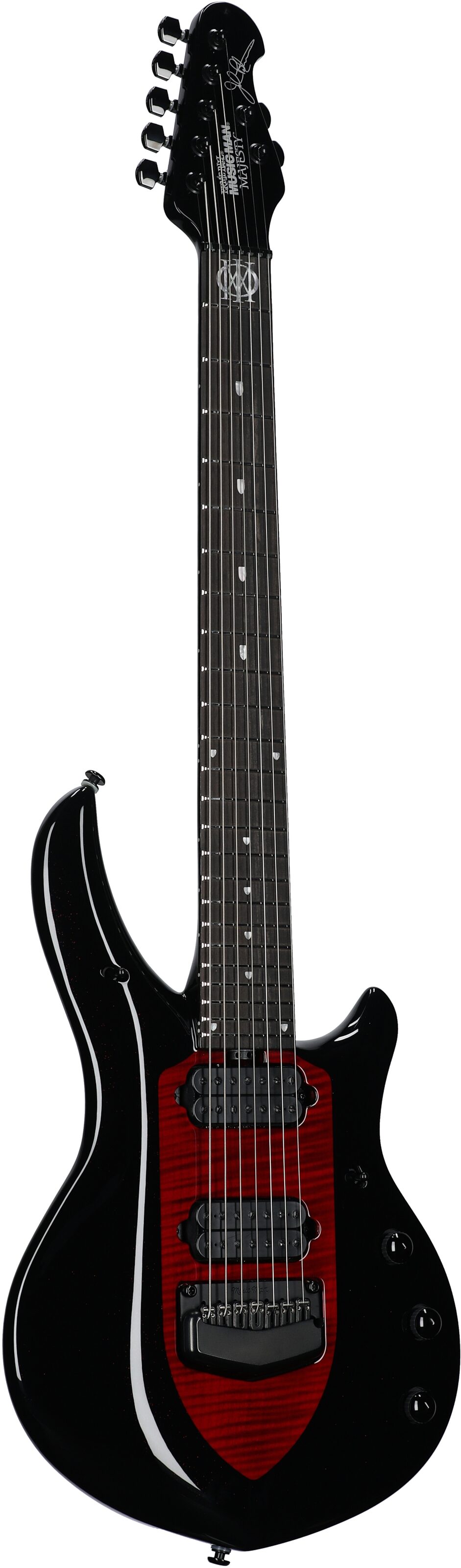 Ernie Ball Music Man John Petrucci Majesty 7-String Electric Guitar (with Case), Sanguine, Serial Number M016094, Body Left Front