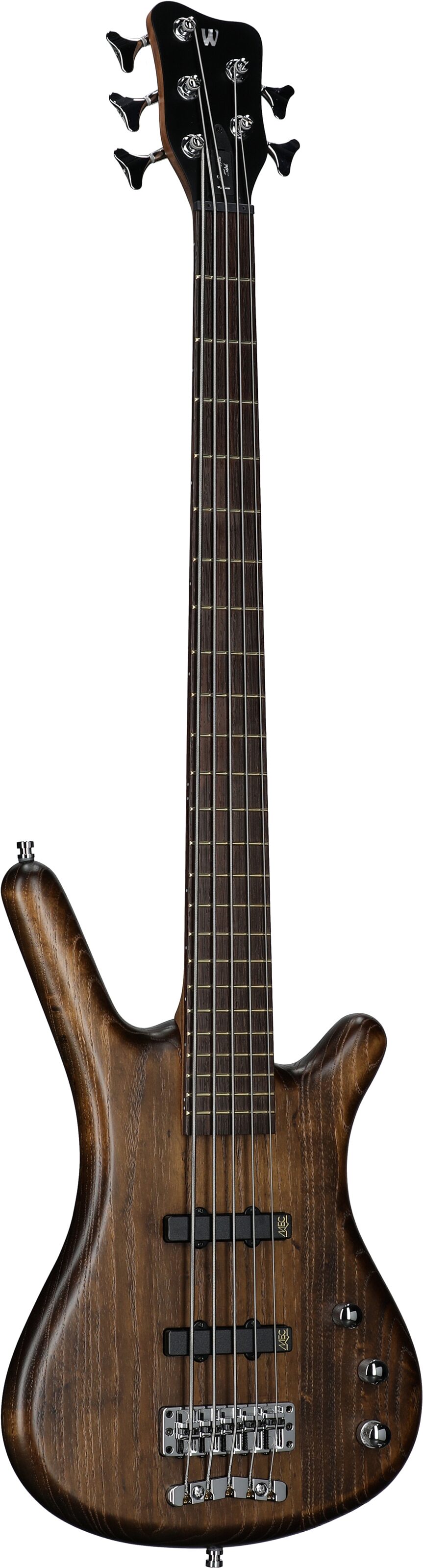 Warwick GPS Corvette Standard 5 Electric Bass, 5-String (with Gig Bag), Antique Tobacco, Serial Number GPS A 010922-23, Body Left Front