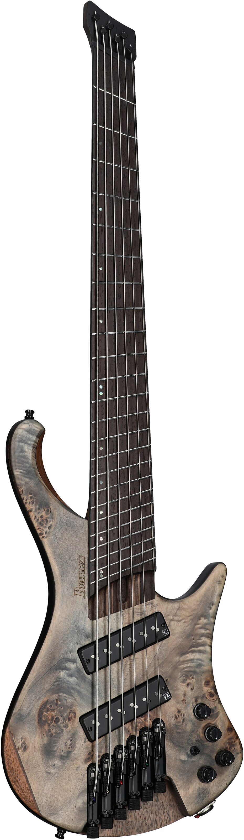 Ibanez EHB1506MS Bass Guitar, 6-String (with Gig Bag), Flat Black Ice, Serial Number 211P01I221003287, Body Left Front