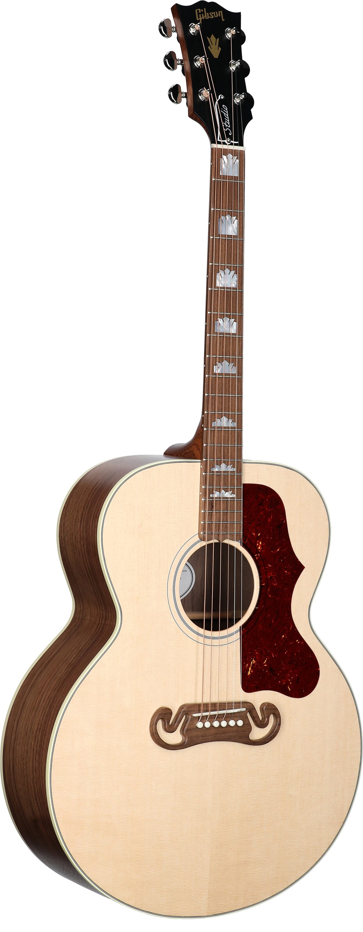 Gibson SJ-200 Studio Walnut Jumbo Acoustic-Electric Guitar (with Case), Satin Natural, Serial Number 22763036, Body Left Front