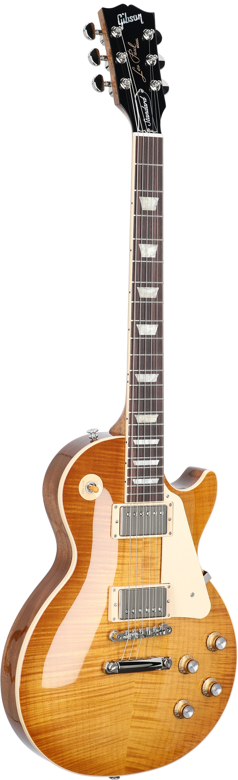 Gibson Exclusive Les Paul Standard '60s AAA Top Electric Guitar (with Case), Dirty Lemon, Serial Number 230730063, Body Left Front