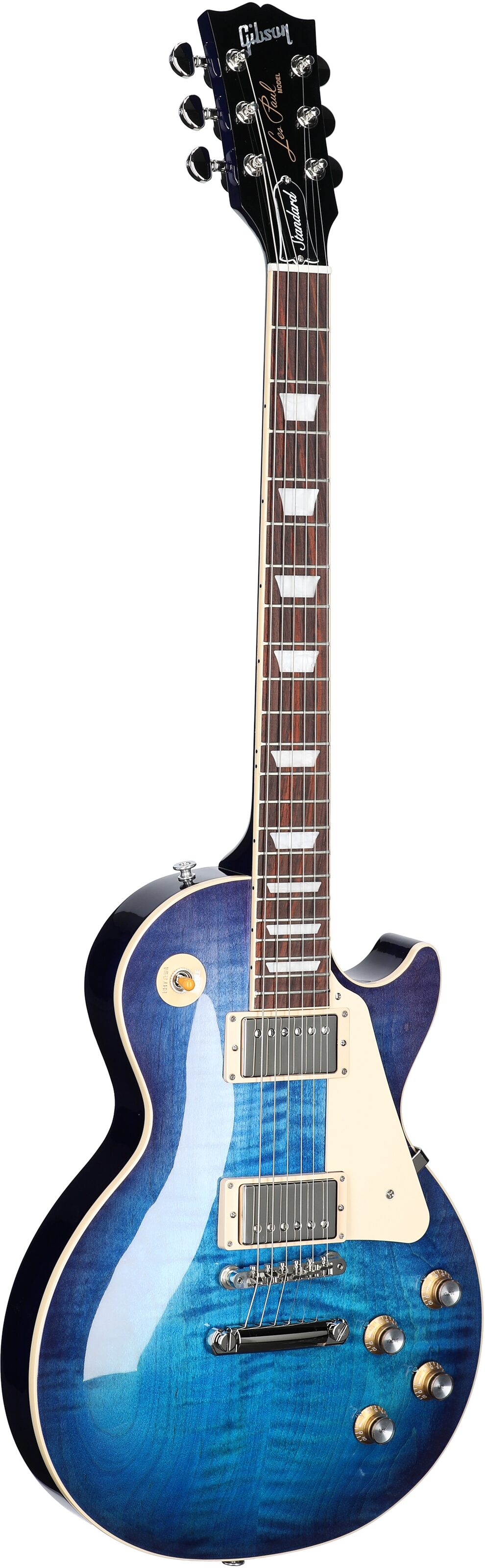 Gibson Les Paul Standard 60s Custom Color Electric Guitar, Figured Top (with Case), Blueberry Burst, Serial Number 224930239, Body Left Front
