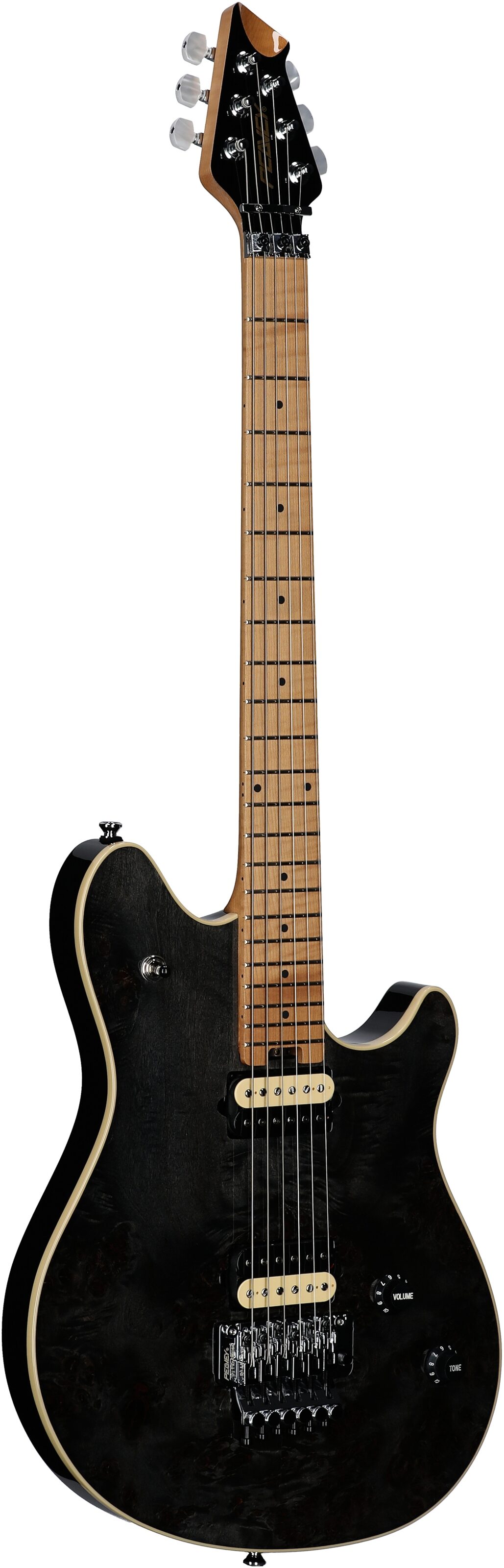 Peavey HP 2 Electric Guitar (with Case), Transparent Black, Serial Number 0ARCEC2000988, Body Left Front
