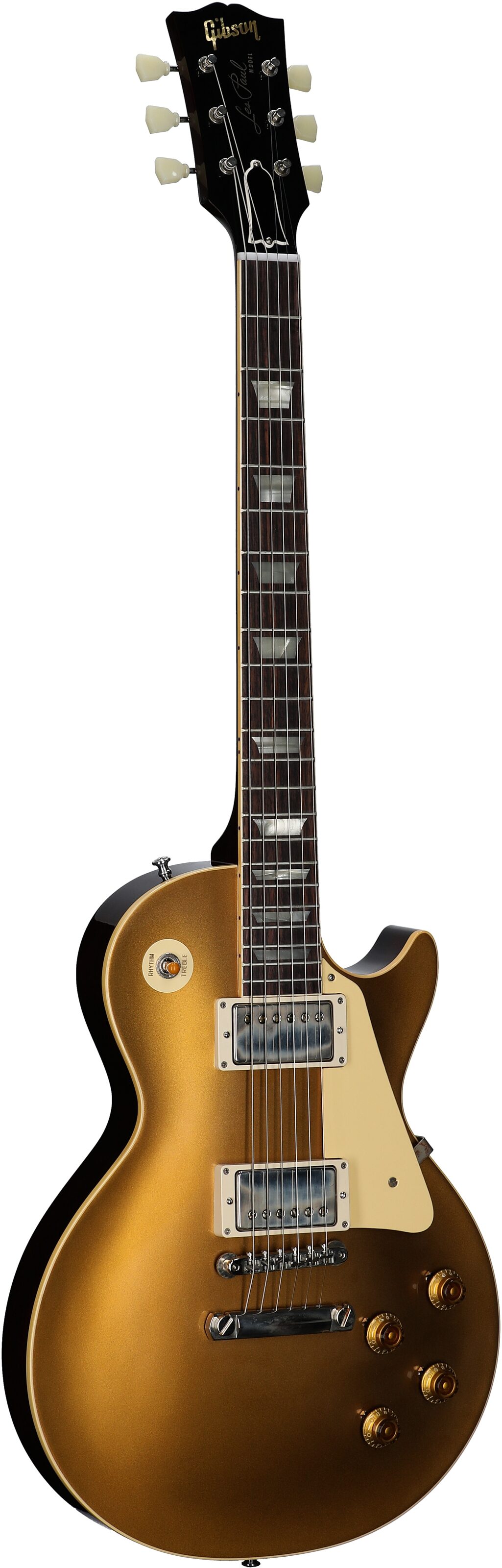 Gibson Custom 57 Les Paul Standard Goldtop VOS Electric Guitar (with Case), Gold Top with Dark Back, Serial Number 741272, Body Left Front