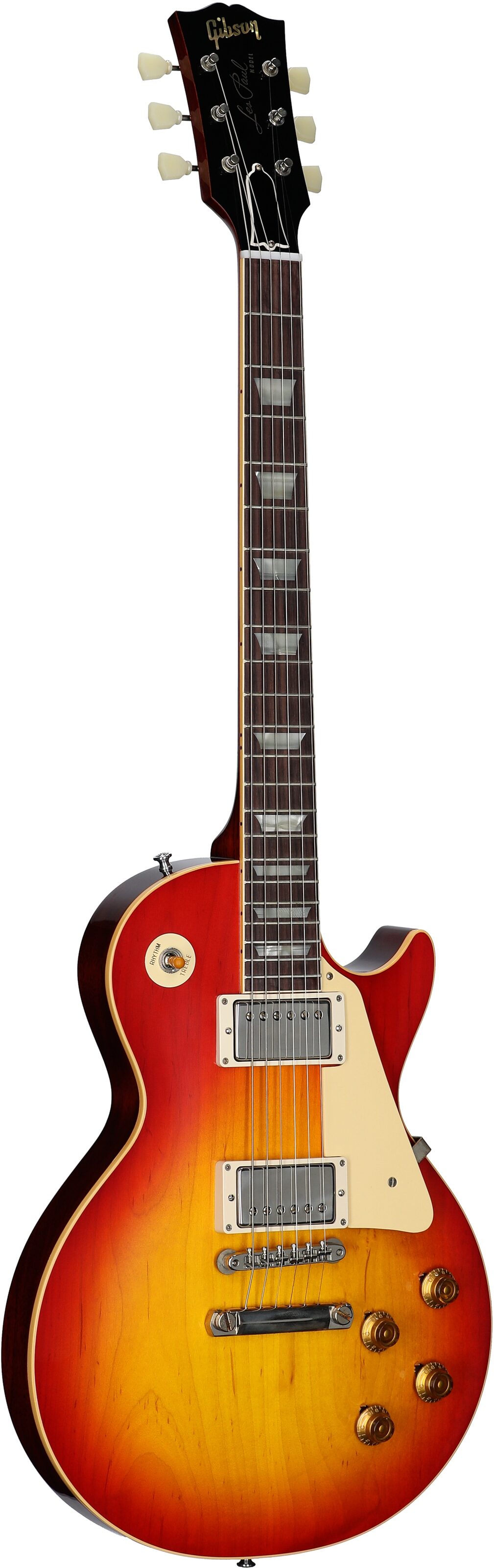 Gibson Custom 1958 Les Paul Standard Reissue Electric Guitar (with Case), Washed Cherry Sunburst, Serial Number 841182, Body Left Front