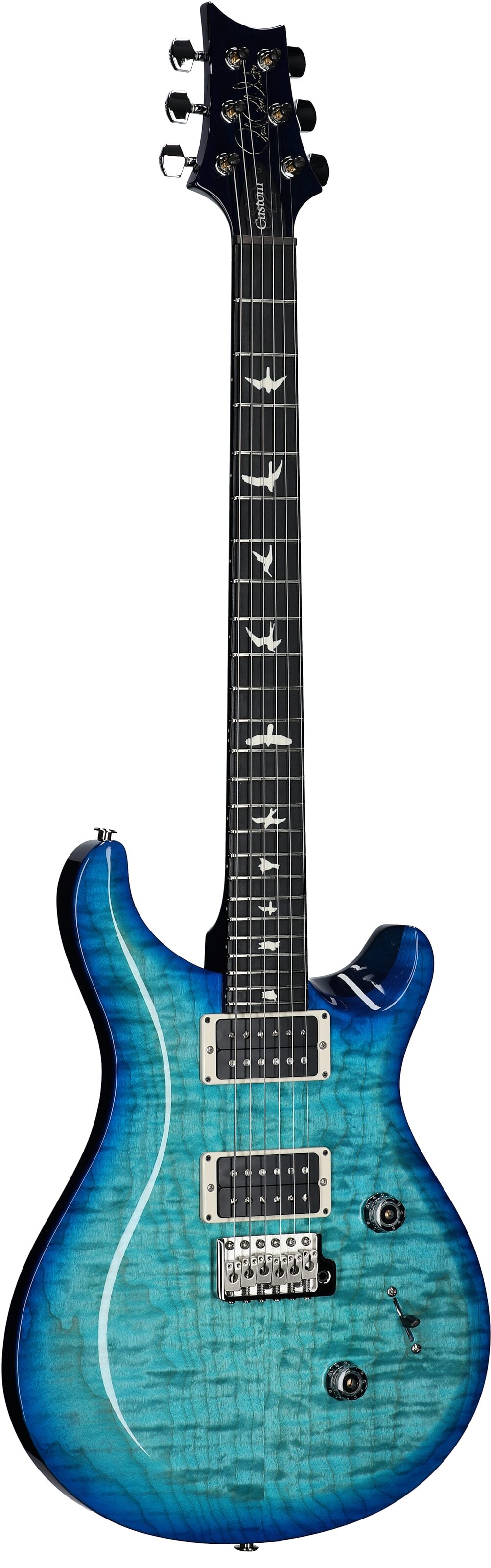 PRS Paul Reed Smith S2 Custom 24 Quilt Electric Guitar (with Gig Bag), Makena Blue, Serial Number S2073111, Body Left Front