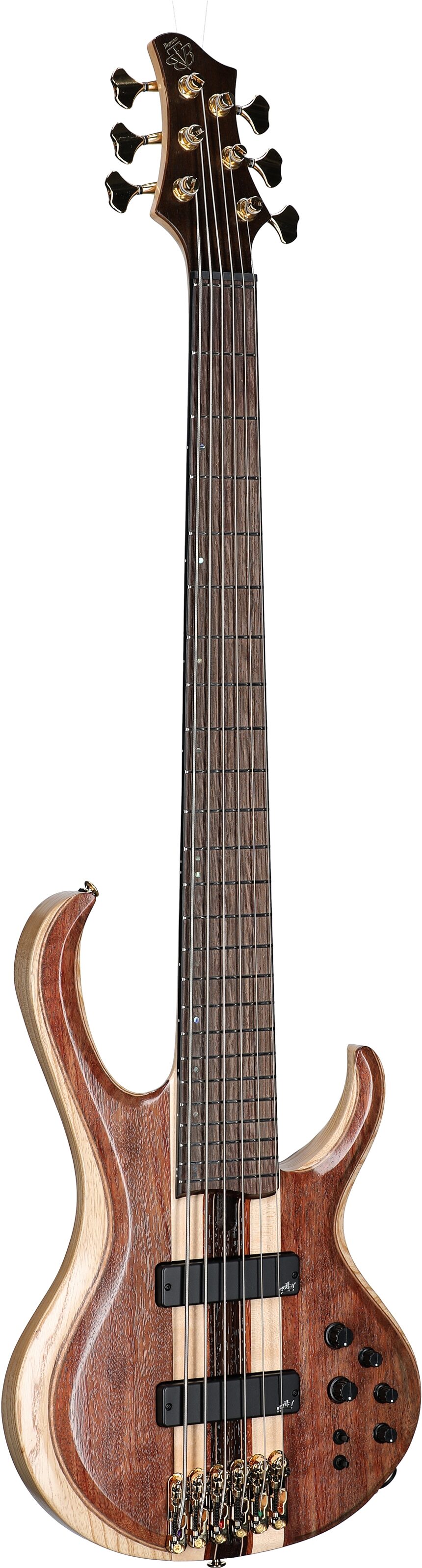 Ibanez BTB1836 Premium Electric Bass, 6-String (with Gig Bag), Natural Shadow, Serial Number 240500425, Body Left Front