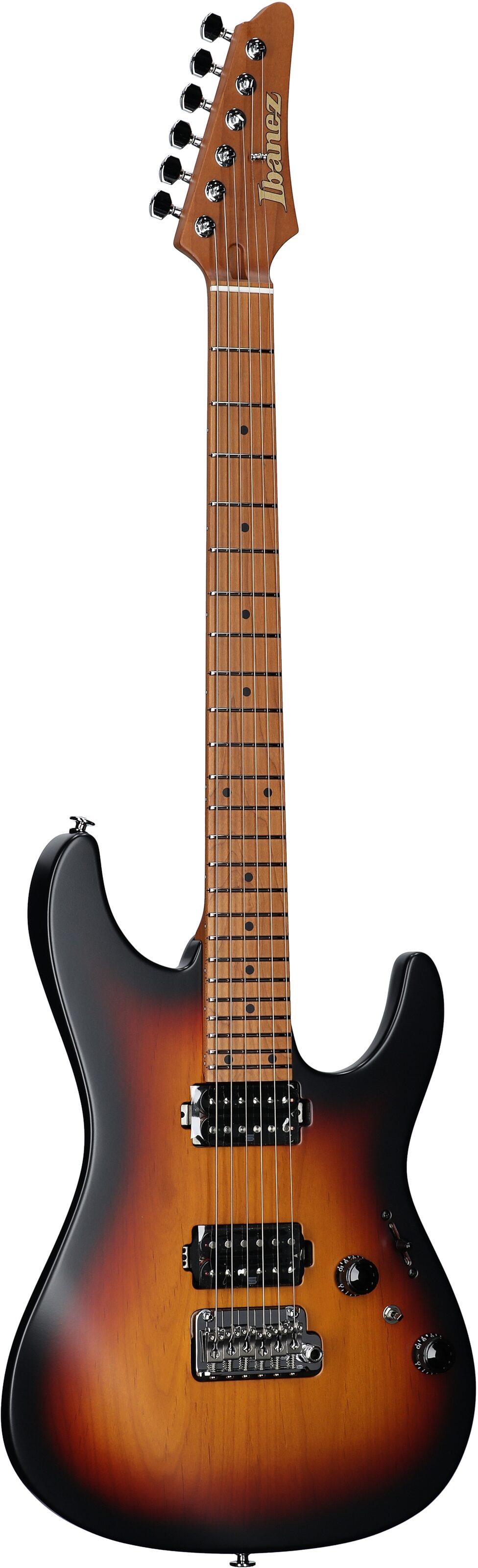 Ibanez Prestige AZ2402 Electric Guitar (with Case), Tri Fade Burst, Serial Number 210002F2415232, Body Left Front