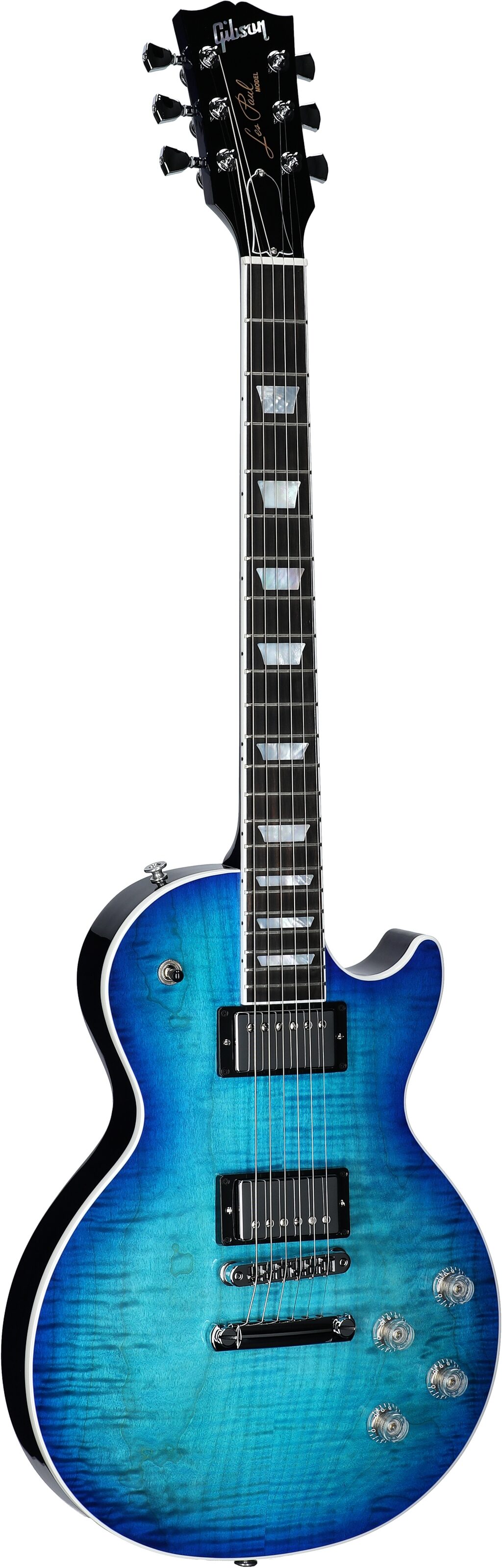 Gibson Les Paul Modern Figured AAA Electric Guitar (with Case), Cobalt Burst, Serial Number 225640191, Body Left Front