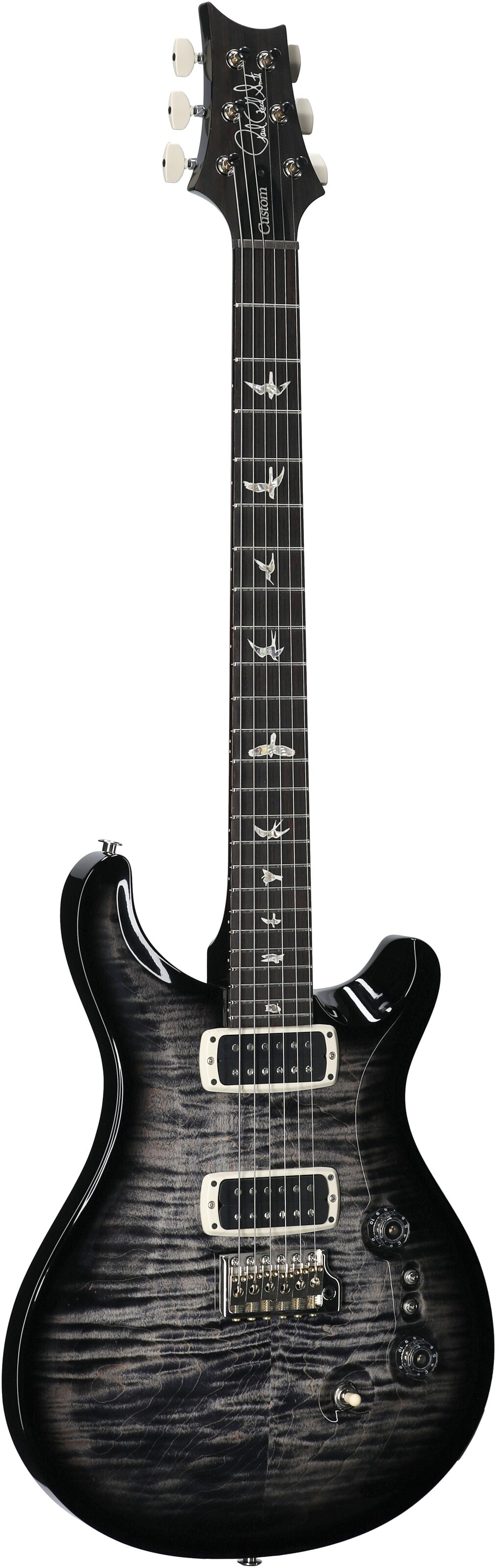 PRS Paul Reed Smith Custom 24-08 Pattern Regular Electric Guitar (with Case), Charcoal Wraparound Smokeburst, Serial Number 0392362, Body Left Front