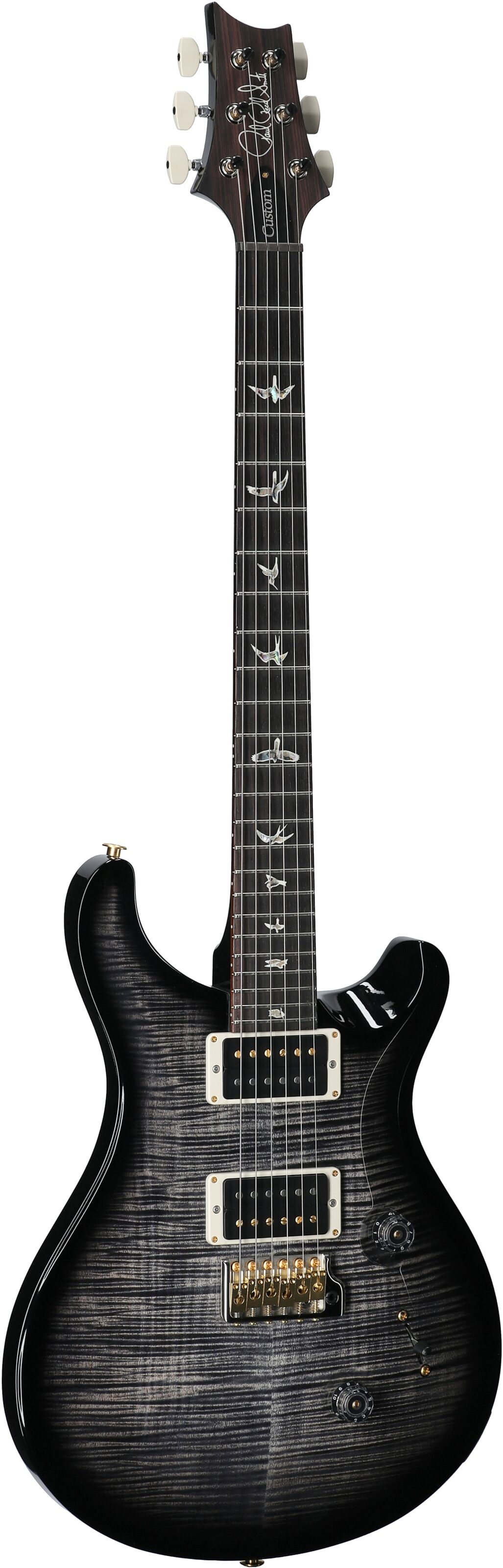PRS Paul Reed Smith Custom 24 Pattern Thin 10-Top Electric Guitar (with Case), Charcoal Wraparound Smokeburst, Serial Number 0393369, Body Left Front