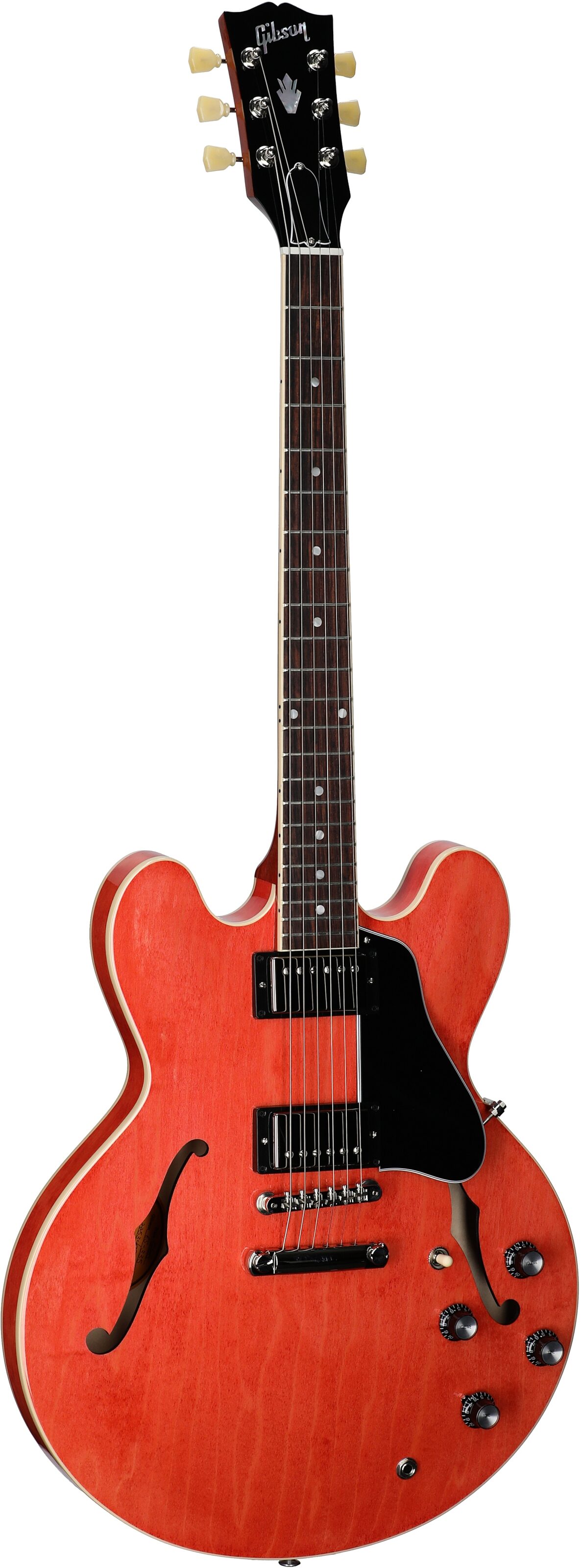 Gibson ES-335 Electric Guitar (with Case), Watermelon, Serial Number 225340075, Body Left Front