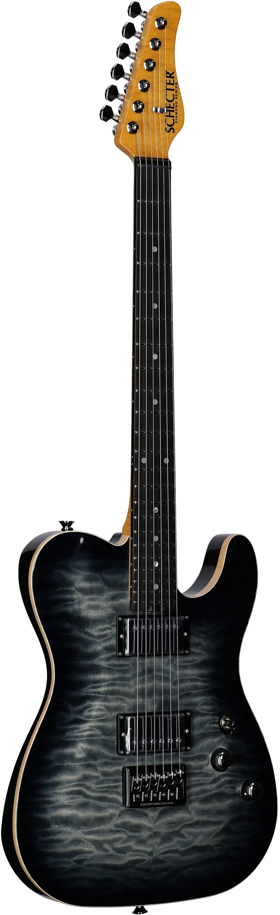 Schecter Japan PT Classic Electric Guitar (with Case), Transparent Fade Burst, Serial Number J22-09197, Body Left Front