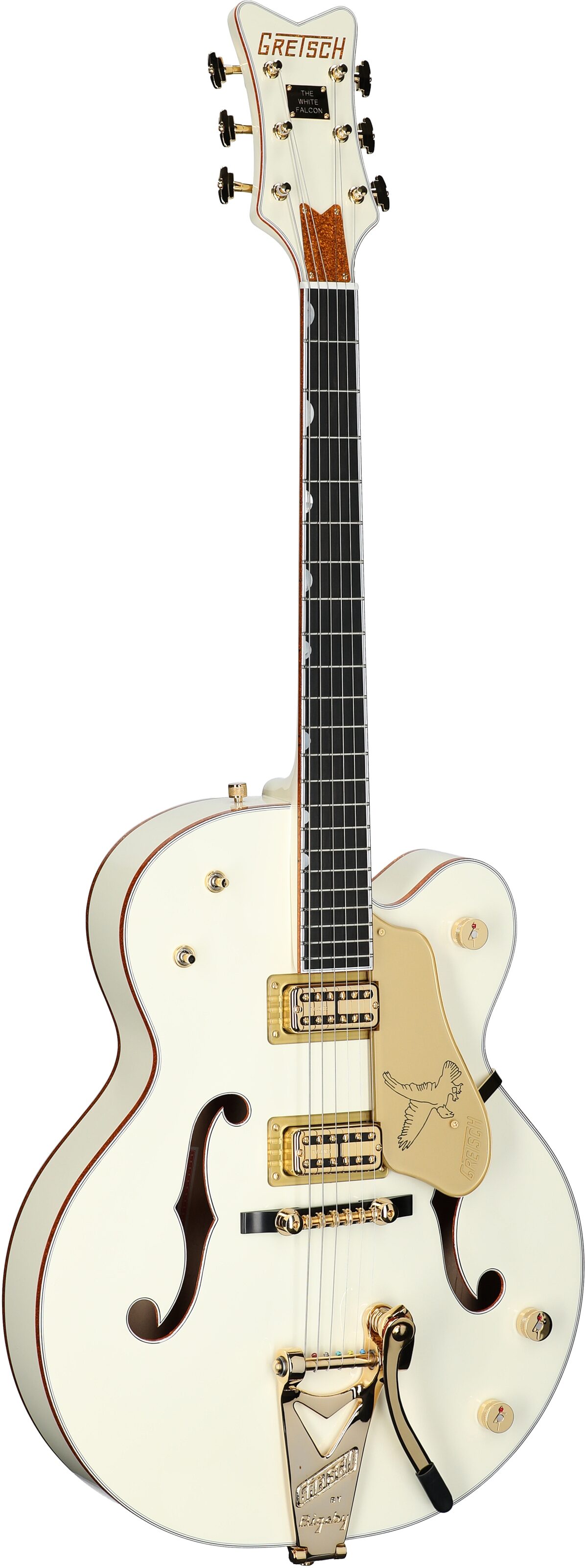 Gretsch G-6136T59 VS 1959 White Falcon Electric Guitar (with Case), New, Serial Number JT24103512, Body Left Front