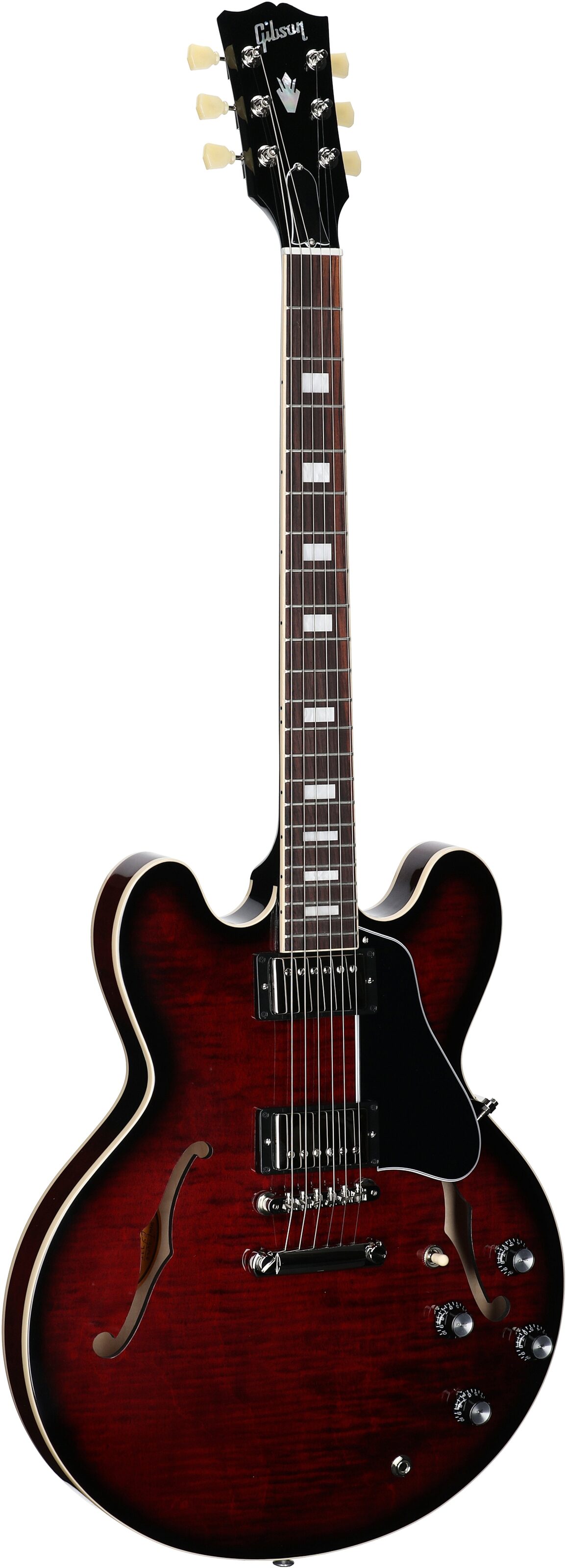 Gibson ES-335 Figured Electric Guitar (with Case), Blood Moon Burst, Serial Number 232040196, Body Left Front