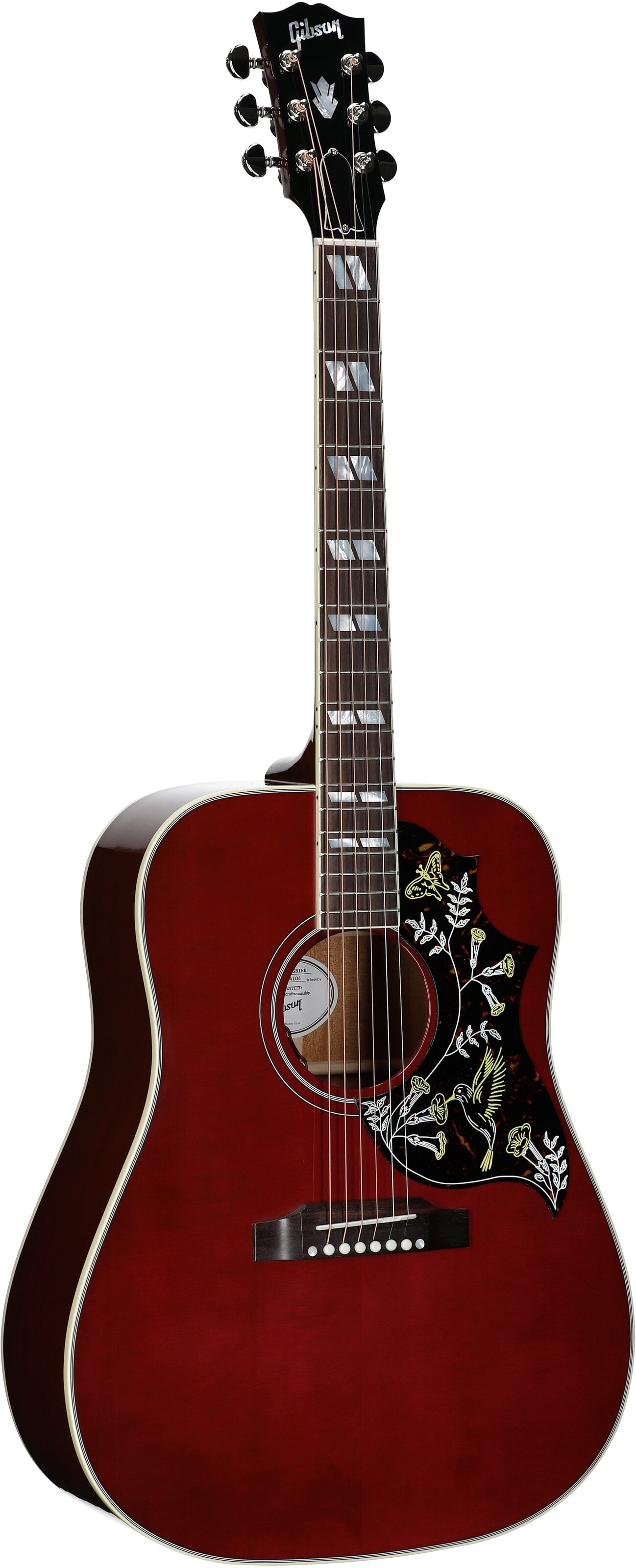 Gibson Limited Edition Hummingbird Standard Acoustic-Electric Guitar (with Case), Wine Red, Serial Number 23324104, Body Left Front