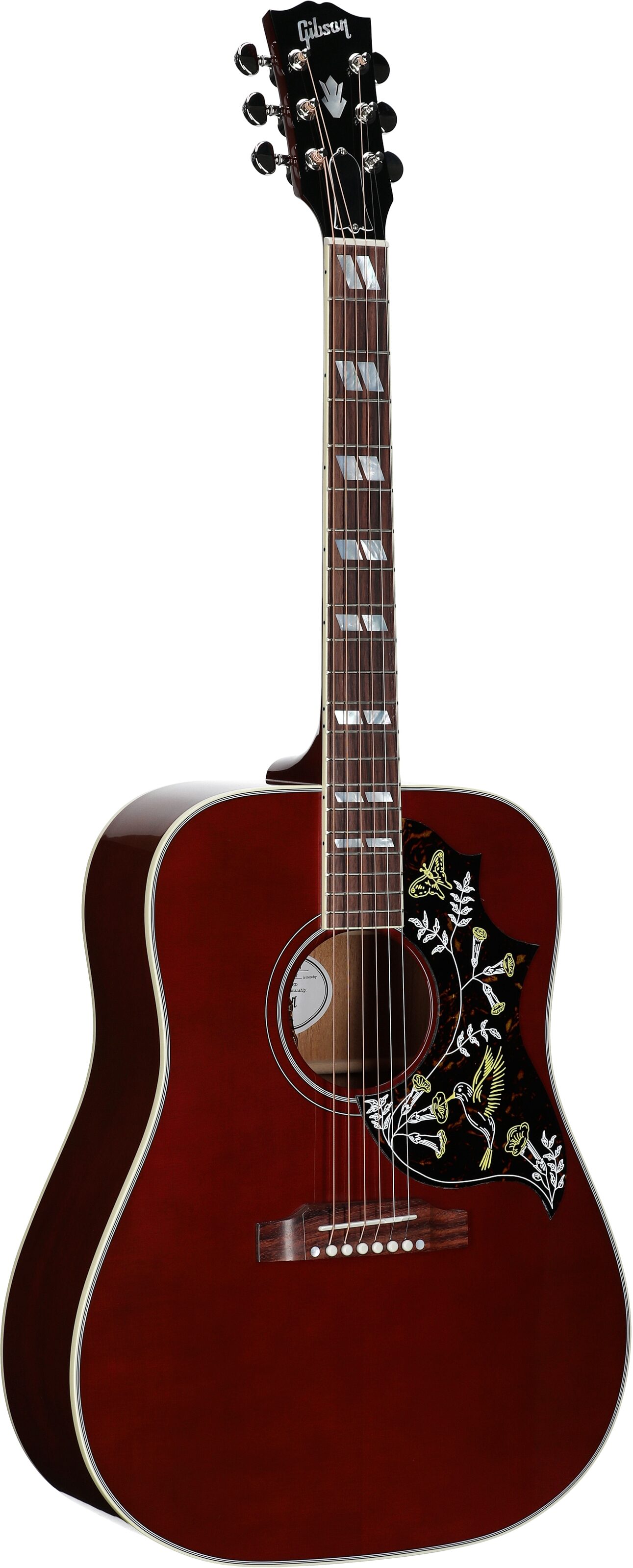 Gibson Limited Edition Hummingbird Standard Acoustic-Electric Guitar (with Case), Wine Red, Serial Number 23304087, Body Left Front