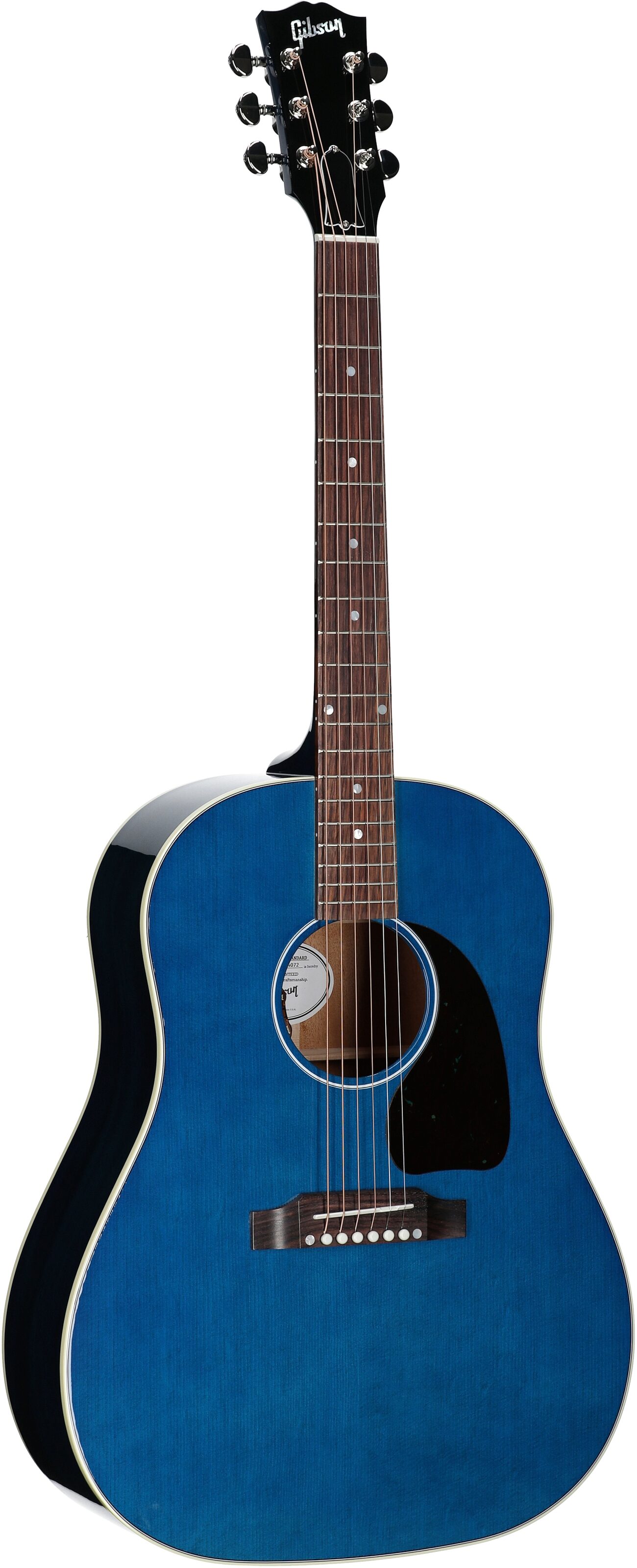 Gibson Limited Edition J-45 Standard Acoustic-Electric Guitar (with Case), Bluebonnet, Serial Number 23374072, Body Left Front