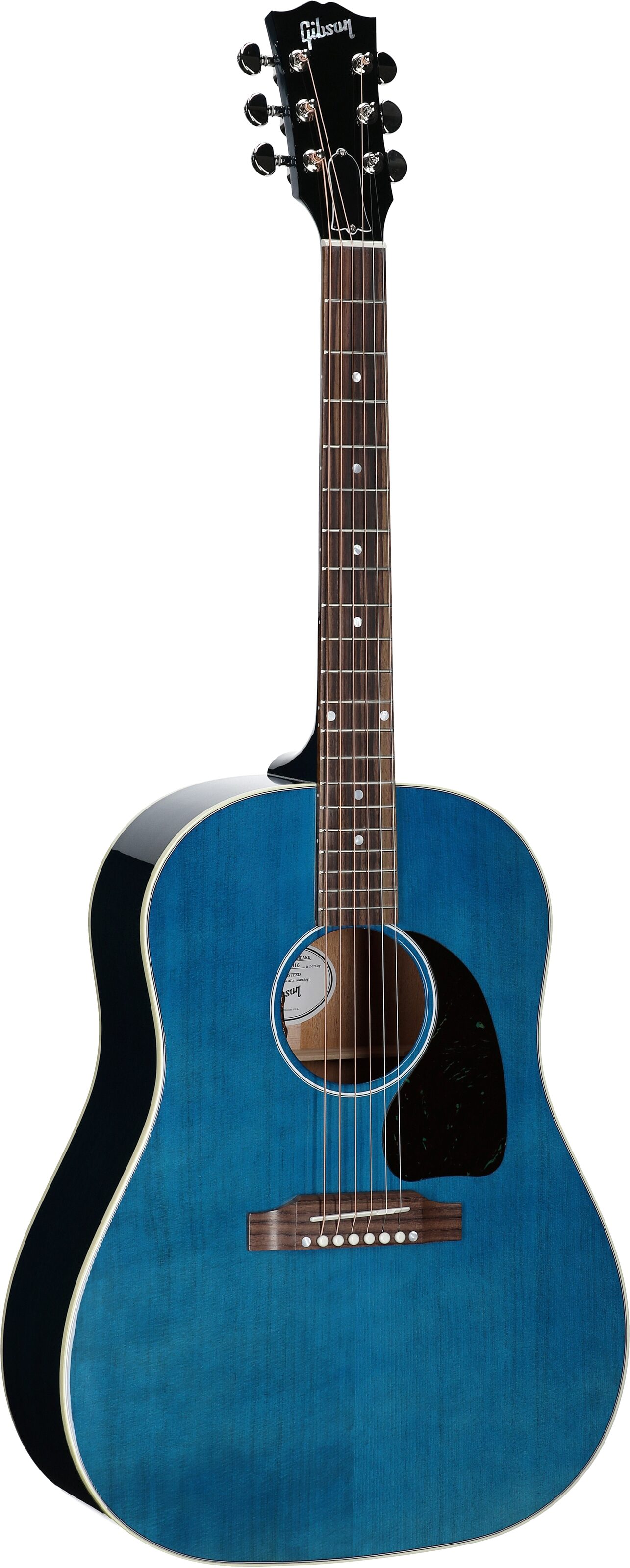 Gibson Limited Edition J-45 Standard Acoustic-Electric Guitar (with Case), Bluebonnet, Serial Number 23384016, Body Left Front