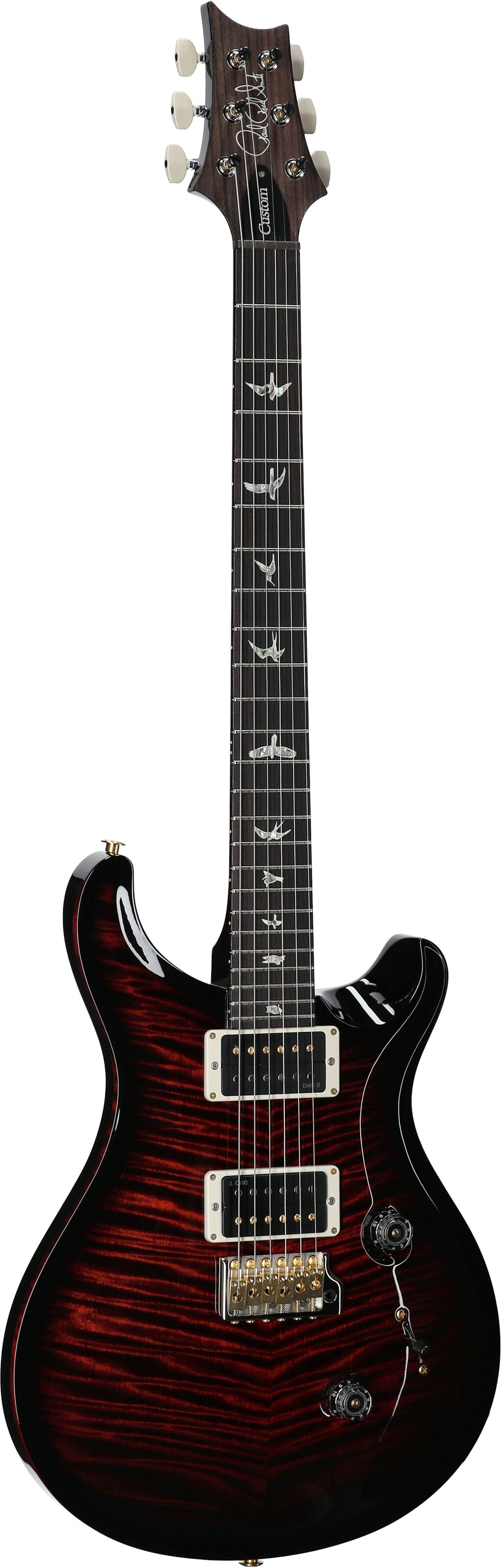 PRS Paul Reed Smith Custom 24 Pattern Thin 10-Top Electric Guitar (with Case), Fire Smokeburst, Serial Number 0395677, Body Left Front