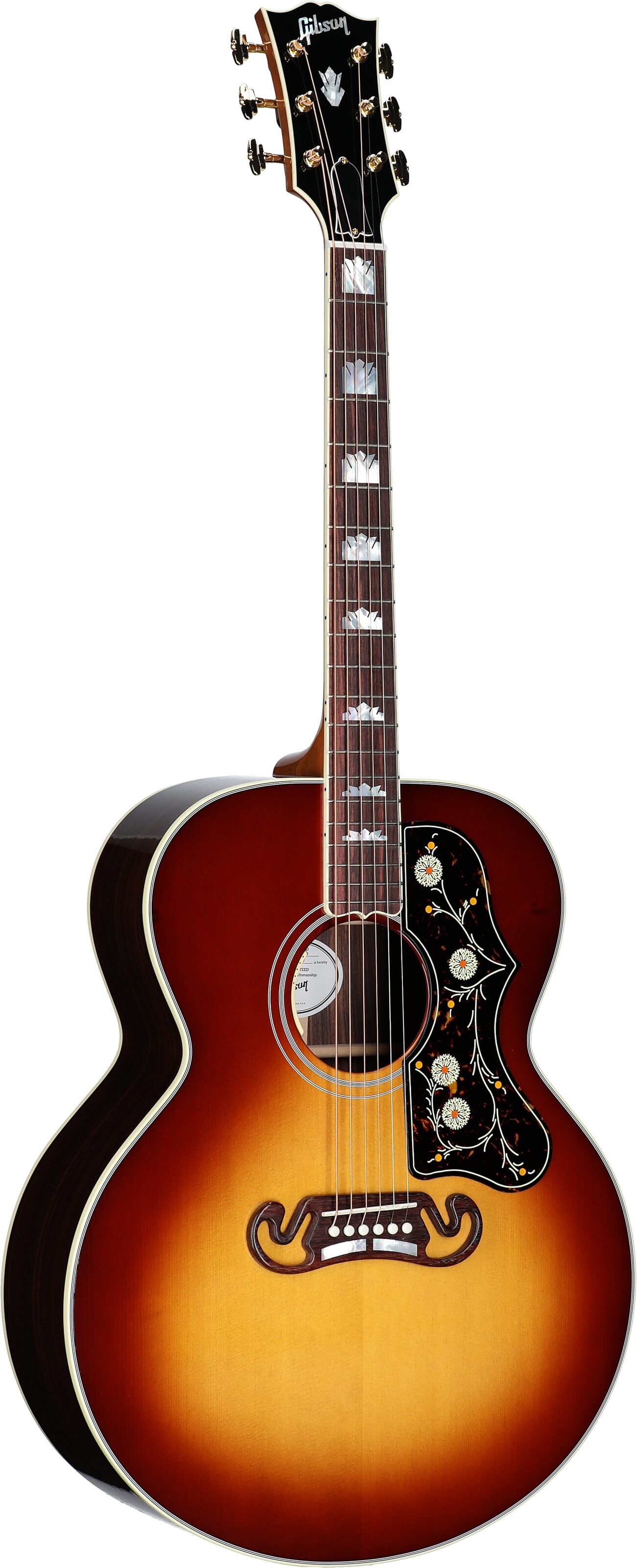 Gibson SJ-200 Standard Rosewood Jumbo Acoustic-Electric Guitar (with Case), Rosewood Burst, Serial Number 23124017, Body Left Front