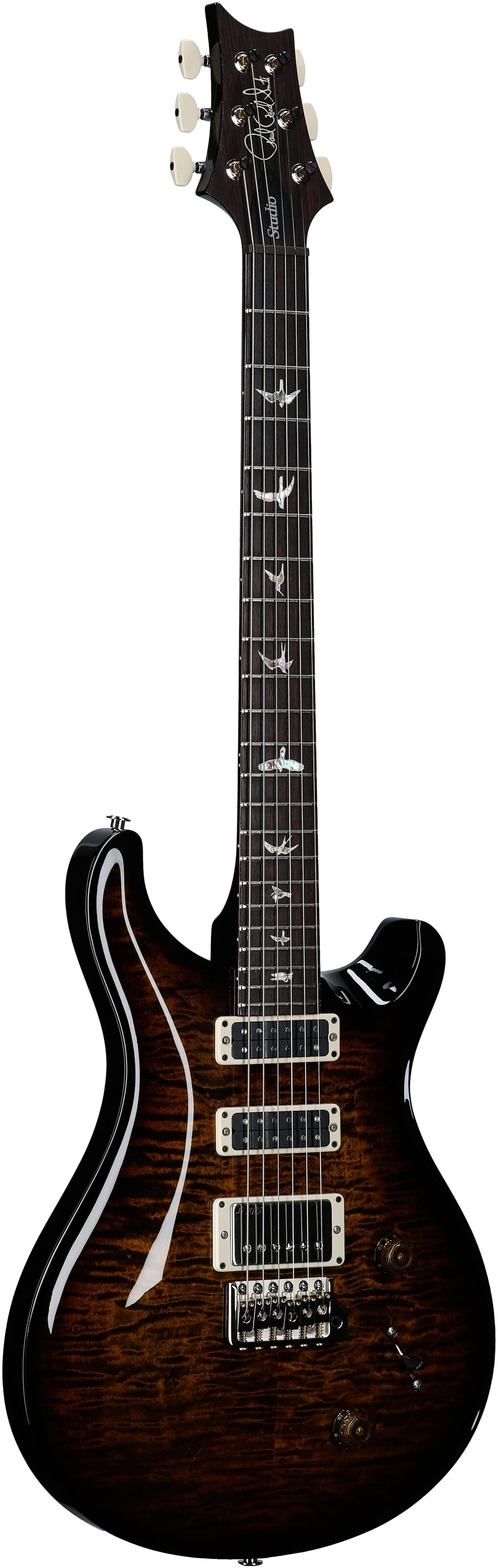 PRS Paul Reed Smith Studio Electric Guitar (with Case), Black Gold Burst, Serial Number 0392953, Body Left Front