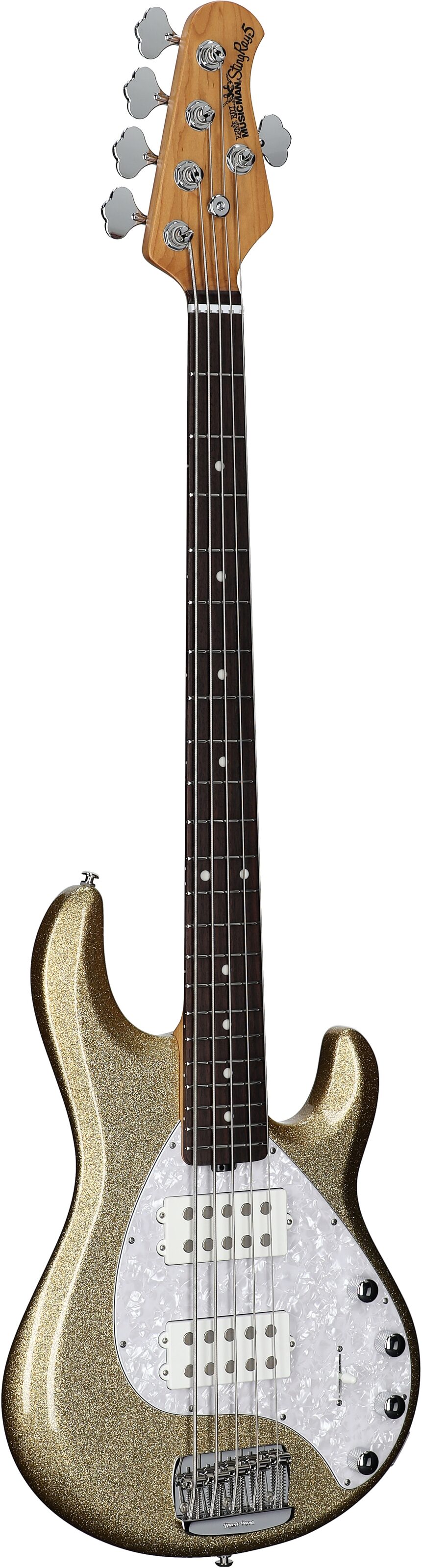 Ernie Ball Music Man StingRay 5 Special HH Electric Bass (with Case), Genius Gold, Serial Number K05796, Body Left Front