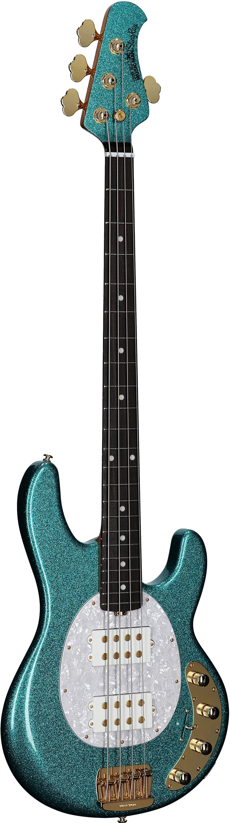 Ernie Ball Music Man StingRay Special HH Electric Bass (with Case), Ocean Sparkle, Serial Number K05372, Body Left Front