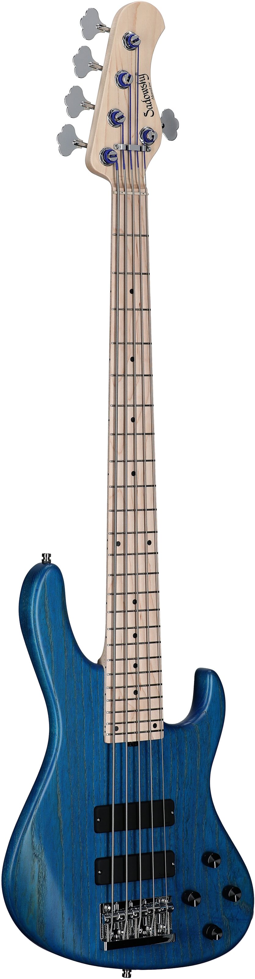 Sadowsky MetroLine 24-fret Modern Bass, 5-String (with Gig Bag), Ocean Blue, Serial Number SML D 004175-24, Body Left Front