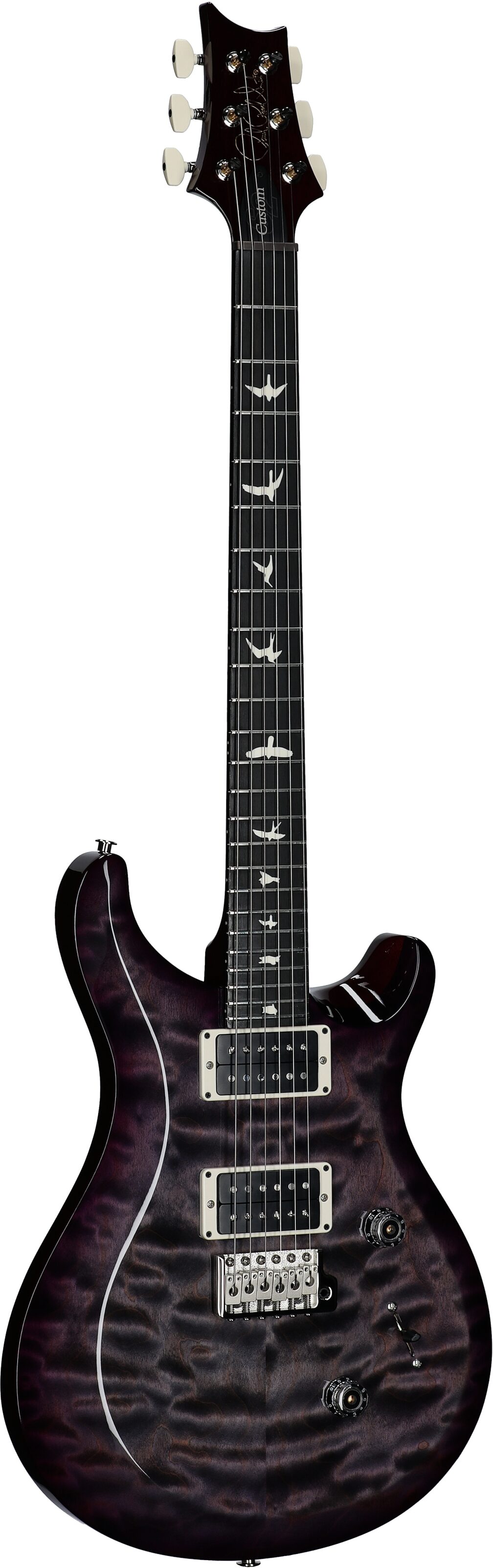 PRS Paul Reed Smith S2 Custom 24 Quilt Electric Guitar (with Gig Bag), Gray Black Purple Burst, Serial Number S2080429, Body Left Front
