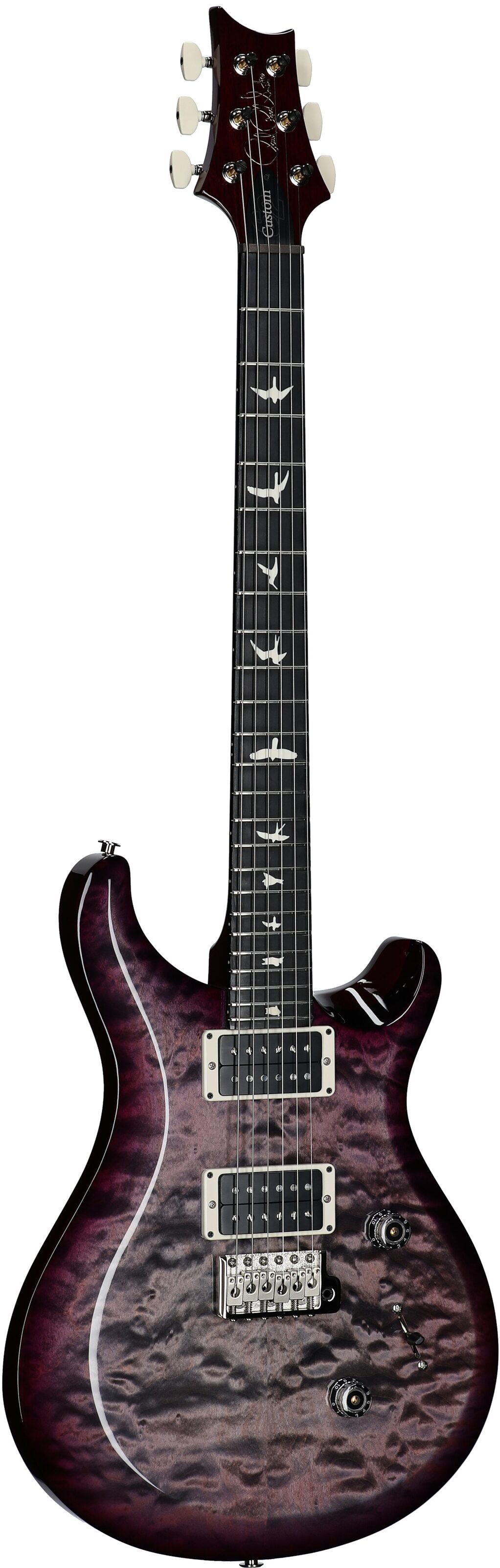 PRS Paul Reed Smith S2 Custom 24 Quilt Electric Guitar (with Gig Bag), Gray Black Purple Burst, Serial Number S2079275, Body Left Front