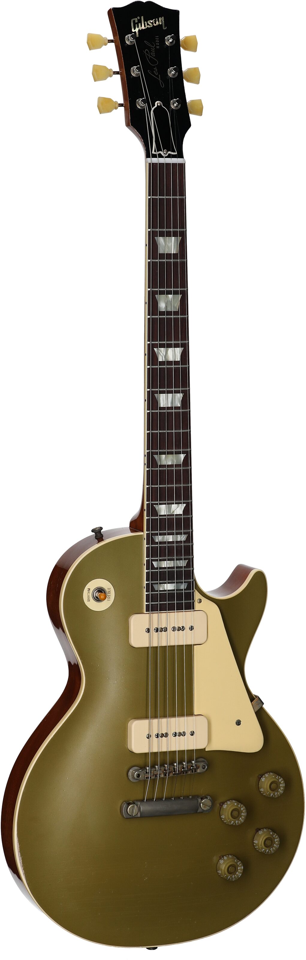 Gibson Limited Edition Custom Shop 1955 NAMM Les Paul Electric Guitar (with Case), Nugget Gold, Serial Number 55166, Body Left Front