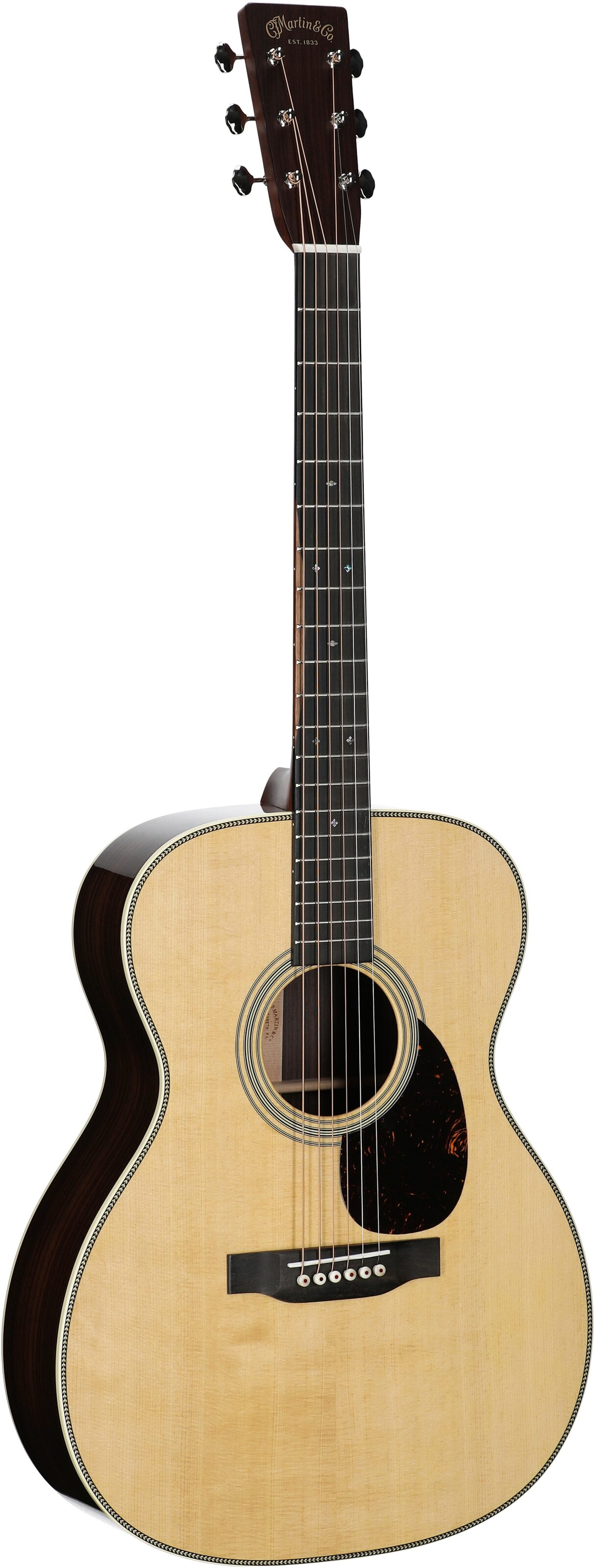 Martin OM-28-v2 Acoustic Guitar (with Case), Natural, Serial Number M2923654, Body Left Front