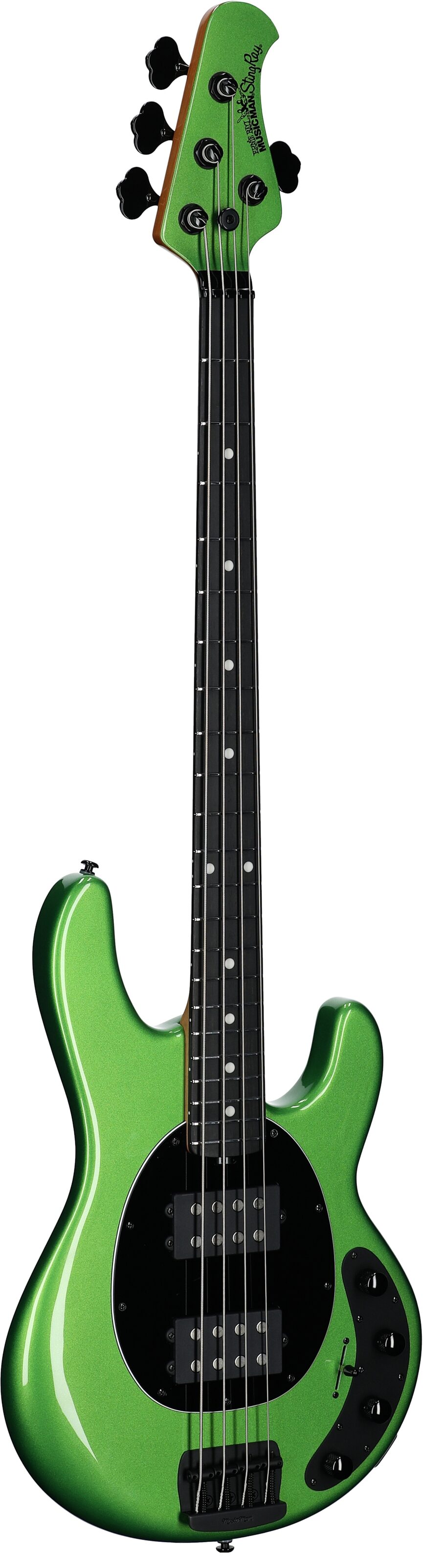 Ernie Ball Music Man StingRay Special HH Electric Bass (with Case), Kiwi Green, Serial Number K06638, Body Left Front