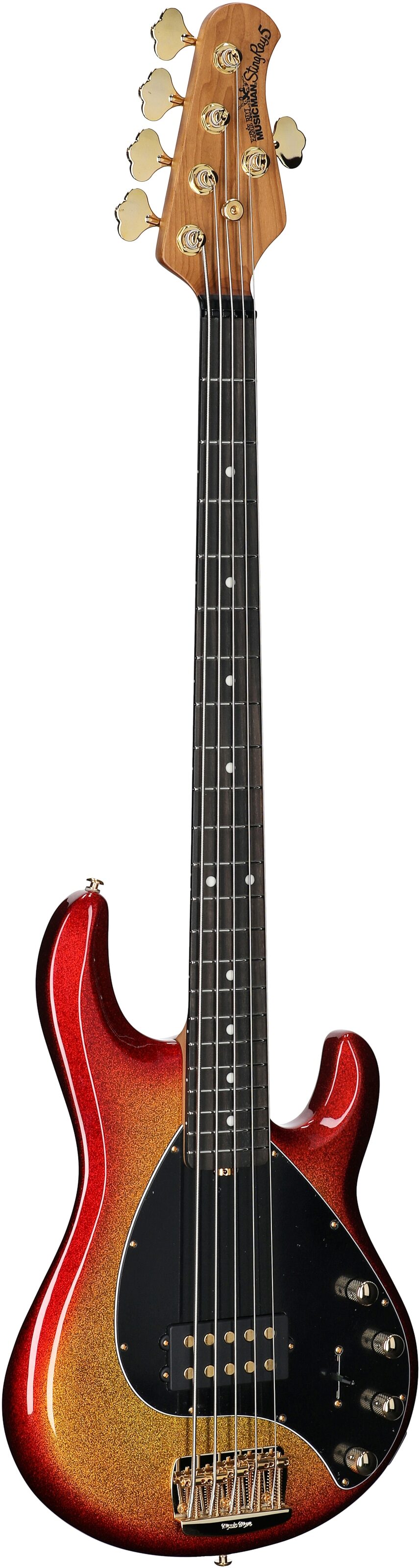 Ernie Ball Music Man StingRay 5 Special Electric Bass, 5-String (with Case), Cherry Punch, Serial Number K06124, Body Left Front