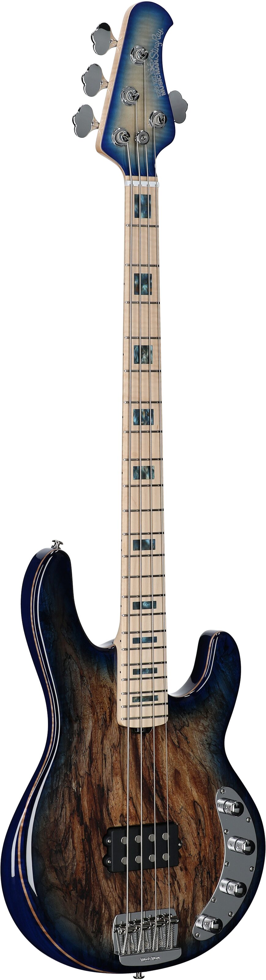 Ernie Ball Music Man BFR StingRay Special Electric Bass, Paua Blue, Serial Number F93768, Body Left Front