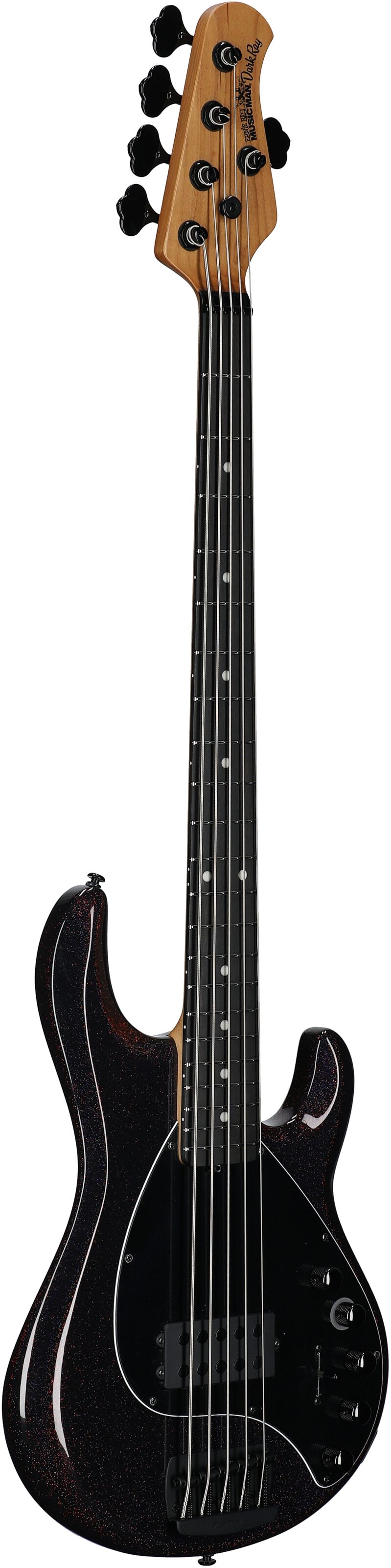 Ernie Ball Music Man DarkRay 5 Electric Bass Guitar (with Case), Dark Rainbow, Serial Number S12118, Body Left Front