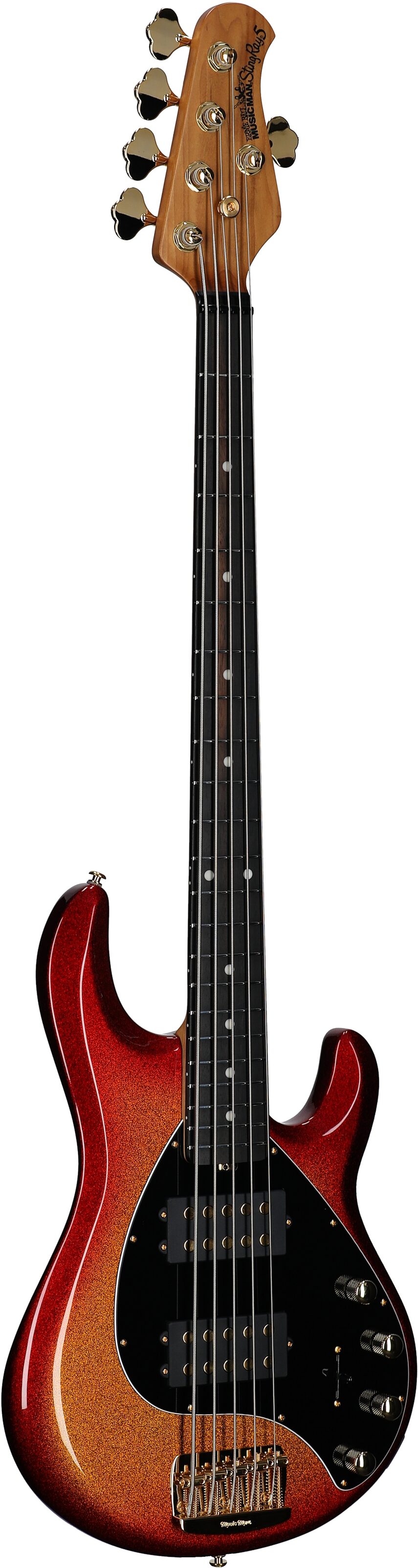 Ernie Ball Music Man StingRay 5 Special HH Electric Bass (with Case), Cherry Punch, Ebony Fretboard, Serial Number K05680, Body Left Front