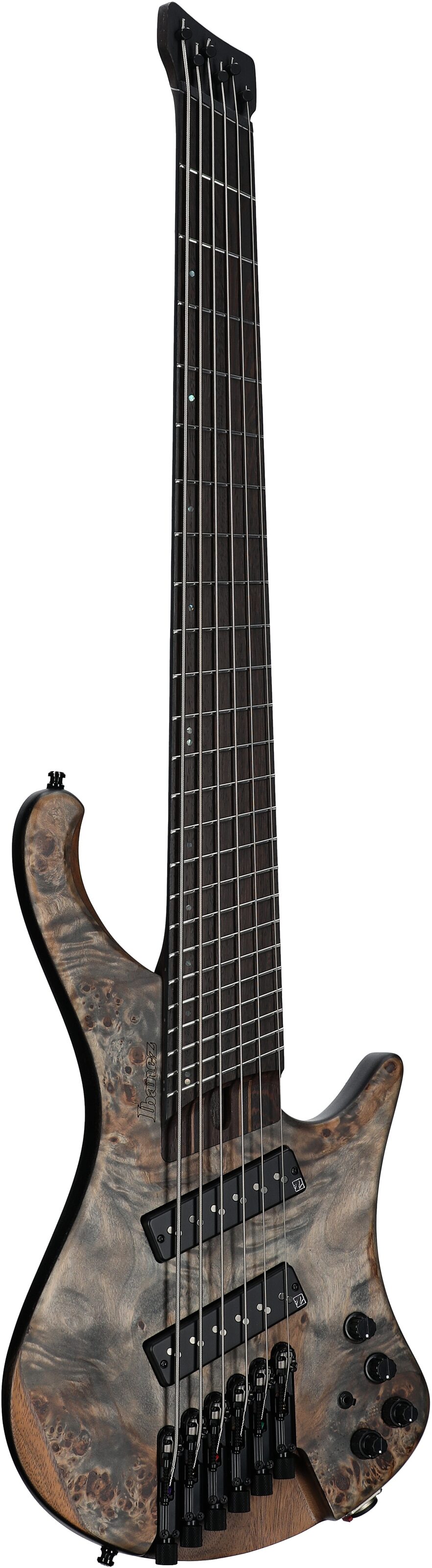 Ibanez EHB1506MS Bass Guitar, 6-String (with Gig Bag), Flat Black Ice, Serial Number 211P02I230711437, Body Left Front
