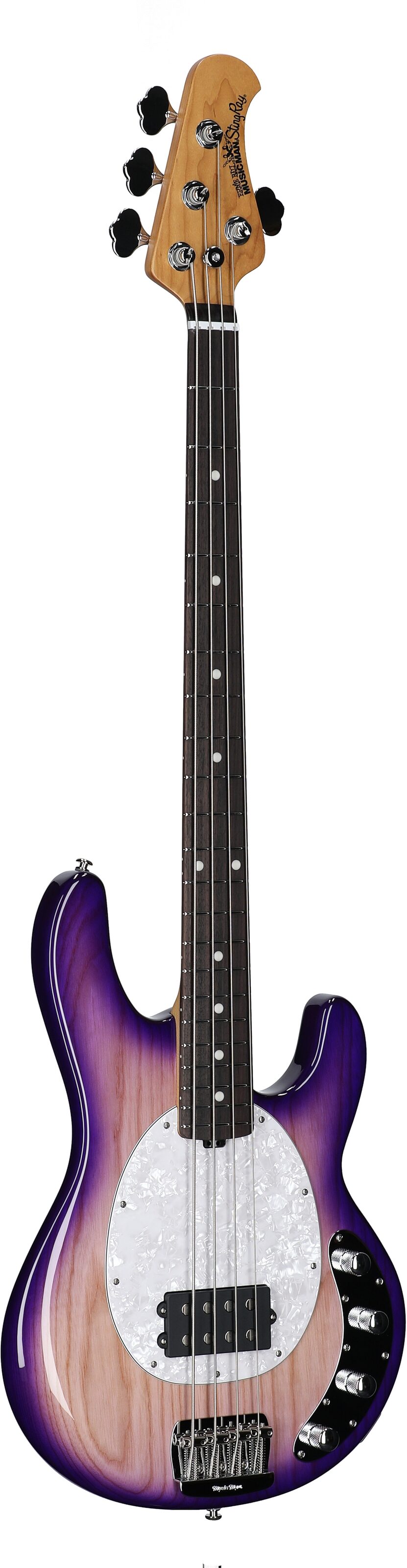 Ernie Ball Music Man StingRay Special Electric Bass (with Mono Case), Purple Sunset, Serial Number K05793, Body Left Front