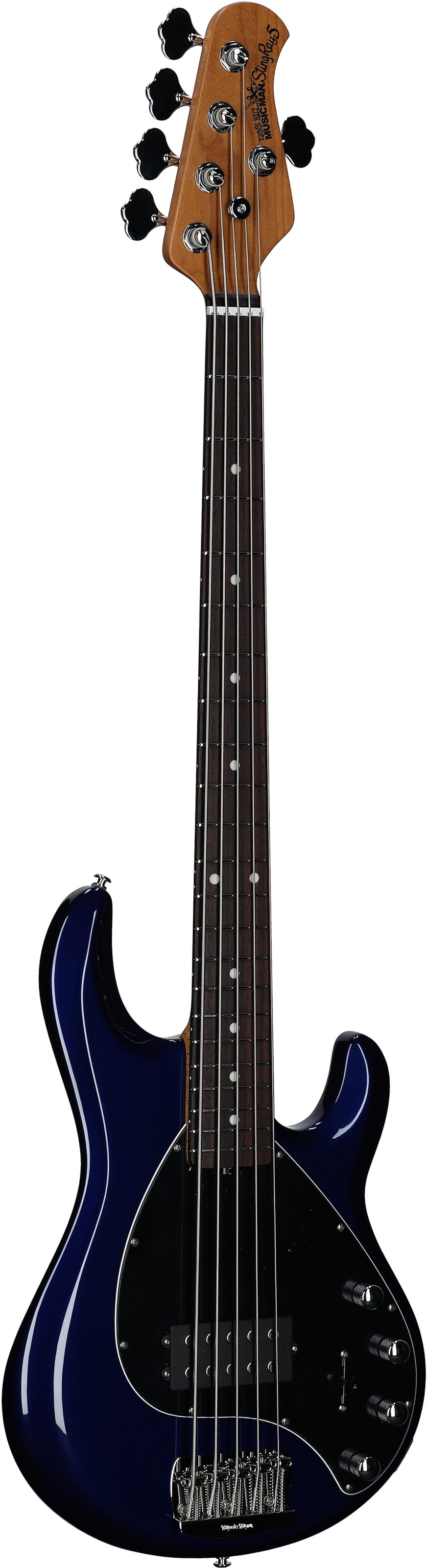 Ernie Ball Music Man StingRay 5 Special Electric Bass, 5-String (with Case), Butane Blue, Serial Number K05748, Body Left Front