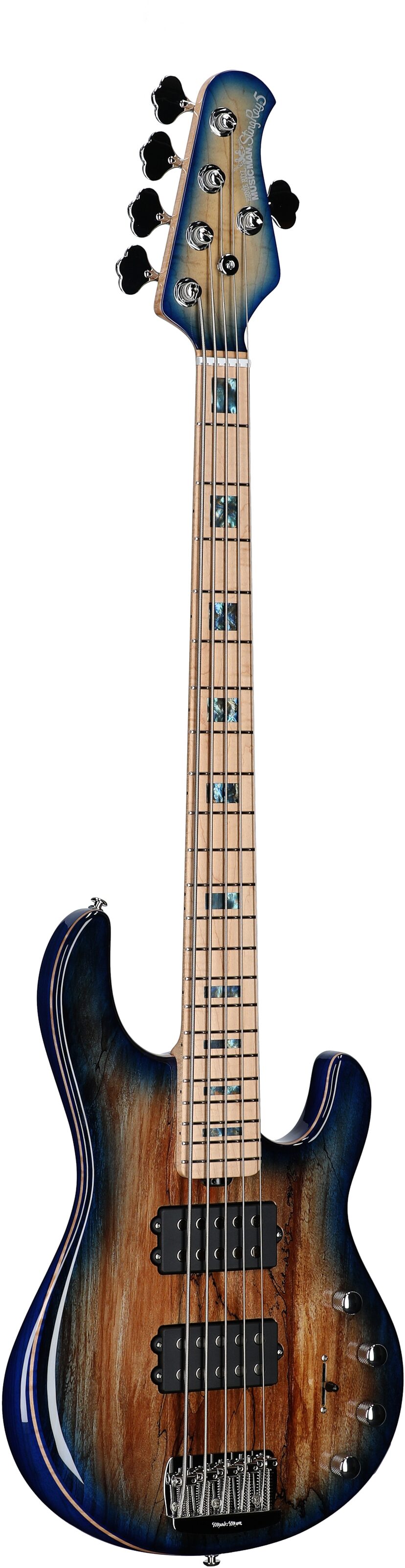 Ernie Ball Music Man BFR StingRay Special 5 Electric Bass (with Mono Case), Paua Blue, Serial Number F93740, Body Left Front