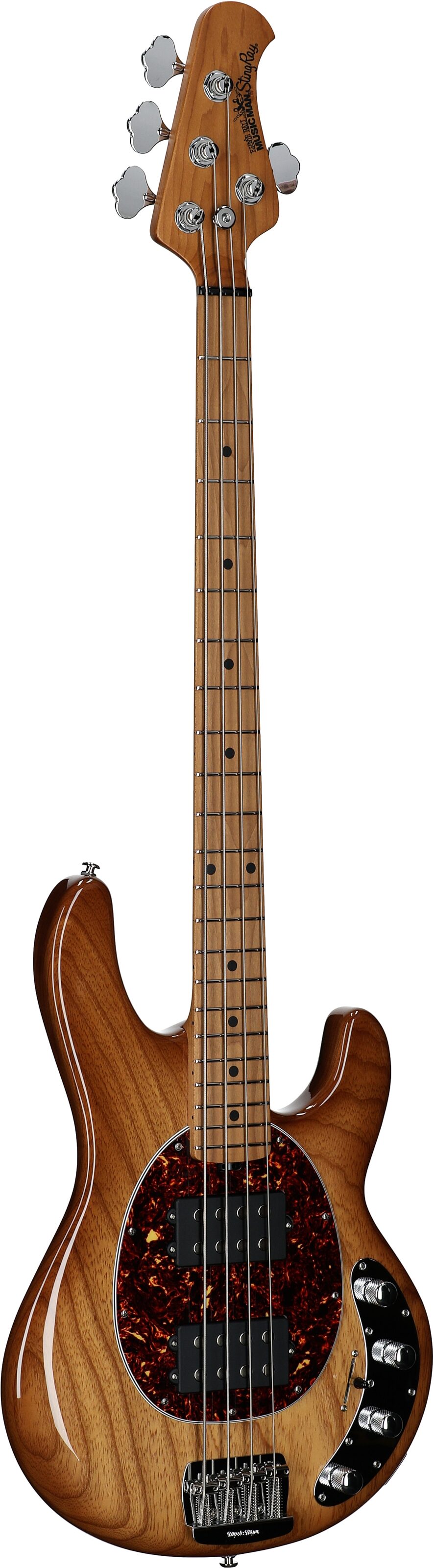 Ernie Ball Music Man StingRay Special HH Electric Bass (with Case), Hot Honey, Serial Number K06297, Body Left Front