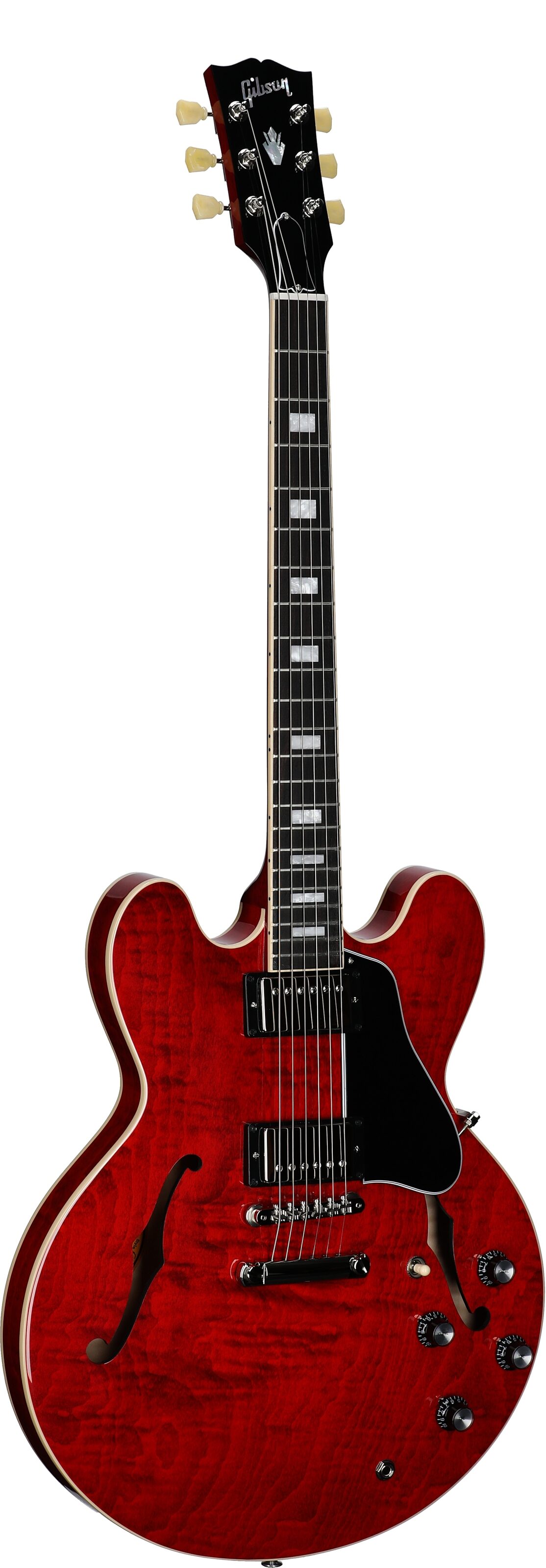 Gibson ES-335 Figured Electric Guitar (with Case), Sixties Cherry, Serial Number 202950209, Body Left Front