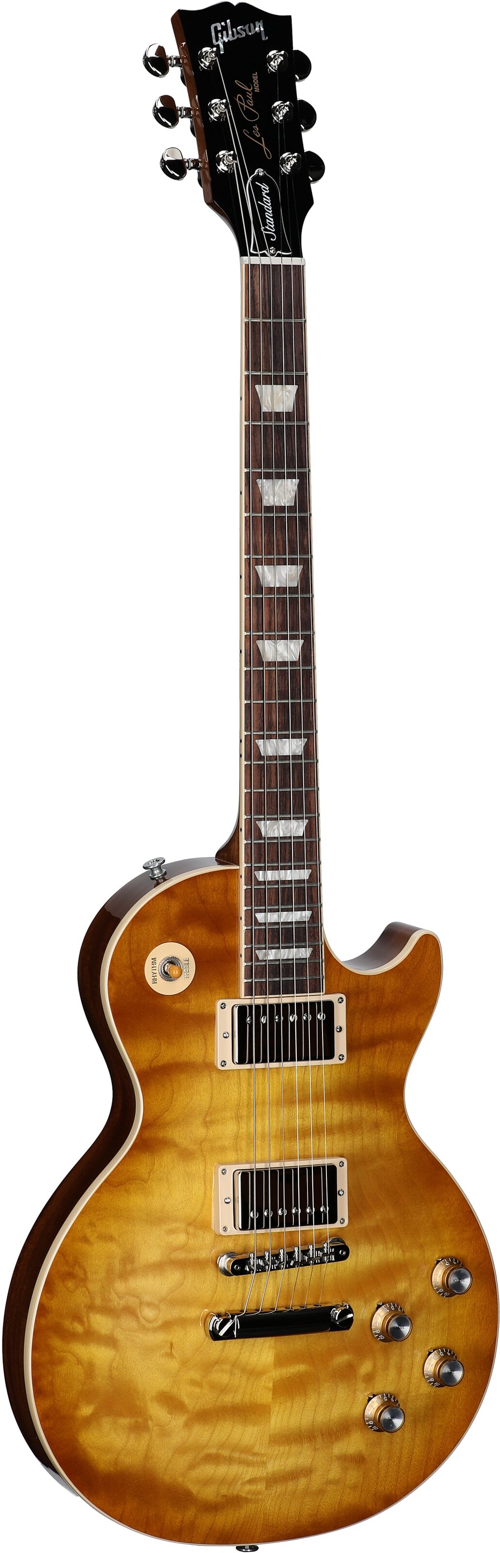 Gibson Exclusive Les Paul Standard 60s AAA Electric Guitar, Quilted Honeyburst, Serial Number 202550042, Body Left Front