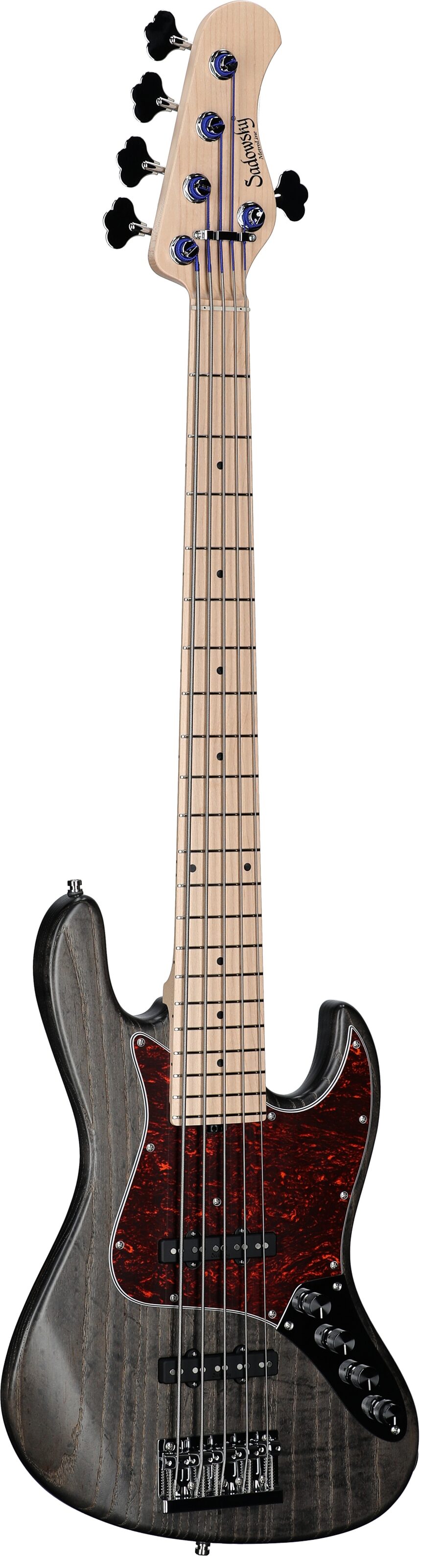 Sadowsky MetroLine 21-fret Vintage J/J Bass, 5-String (with Gig Bag), Nirvana Black, Serial Number SML H 004710-24, Body Left Front